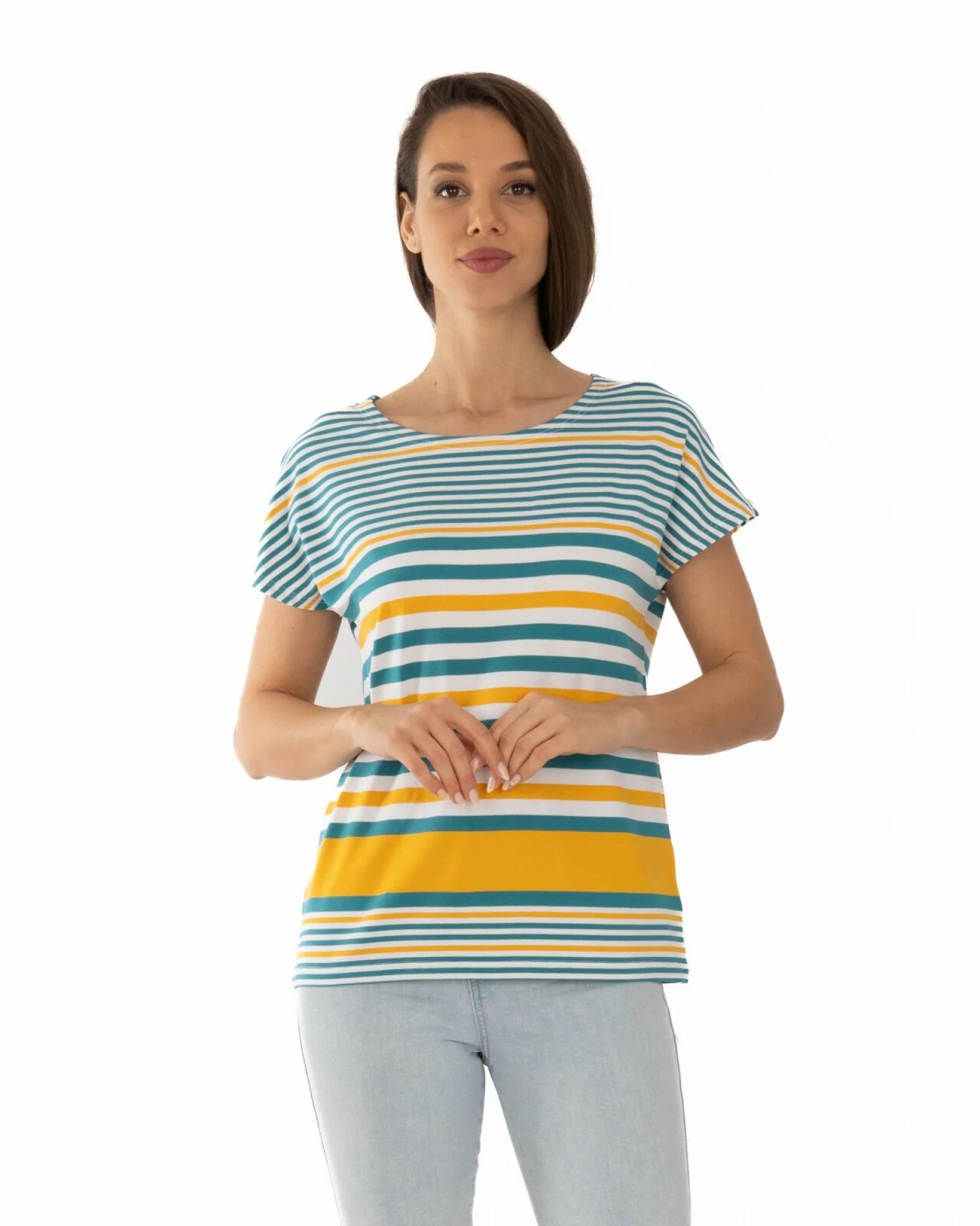 Tricou vâscoză elastan cu dungi