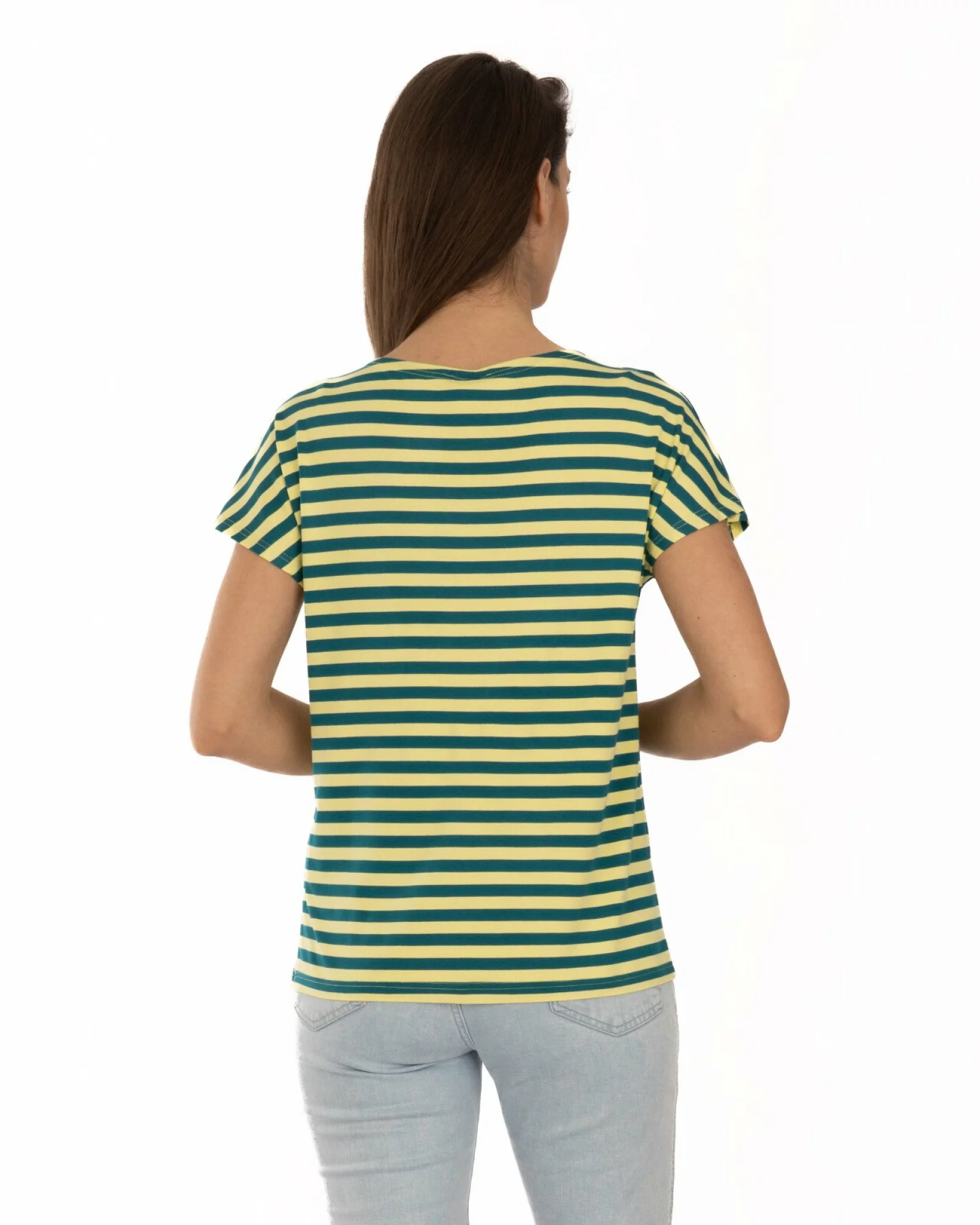 Tricou vâscoză elastan cu dungi