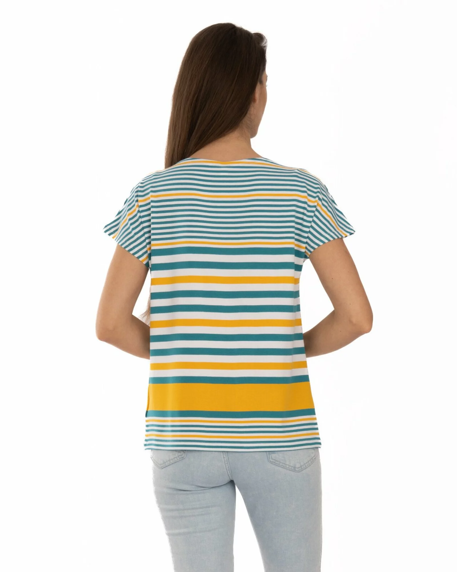 Tricou vâscoză elastan cu dungi