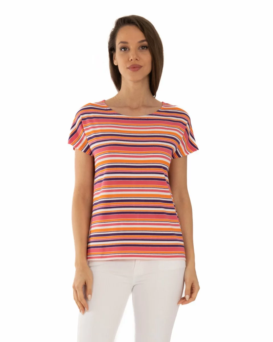 Tricou vâscoză elastan cu dungi