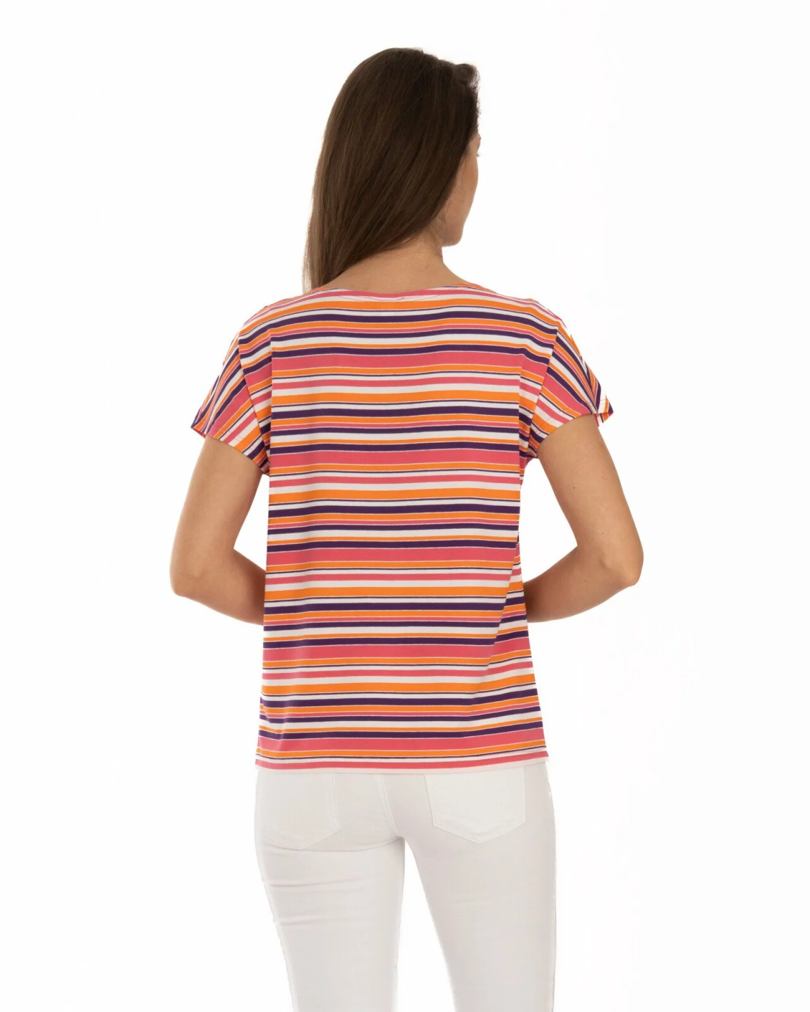 Tricou vâscoză elastan cu dungi