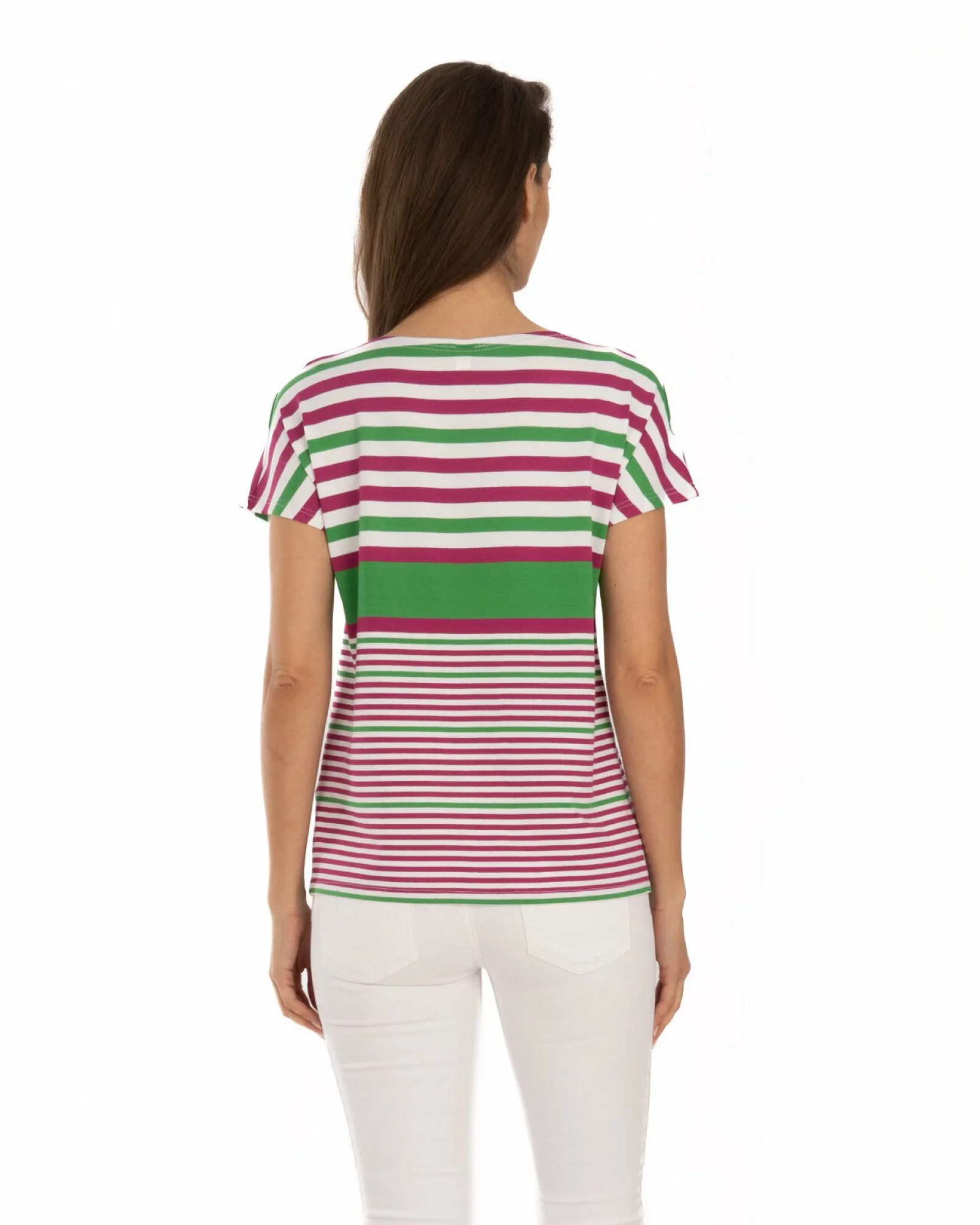 Tricou vâscoză elastan cu dungi