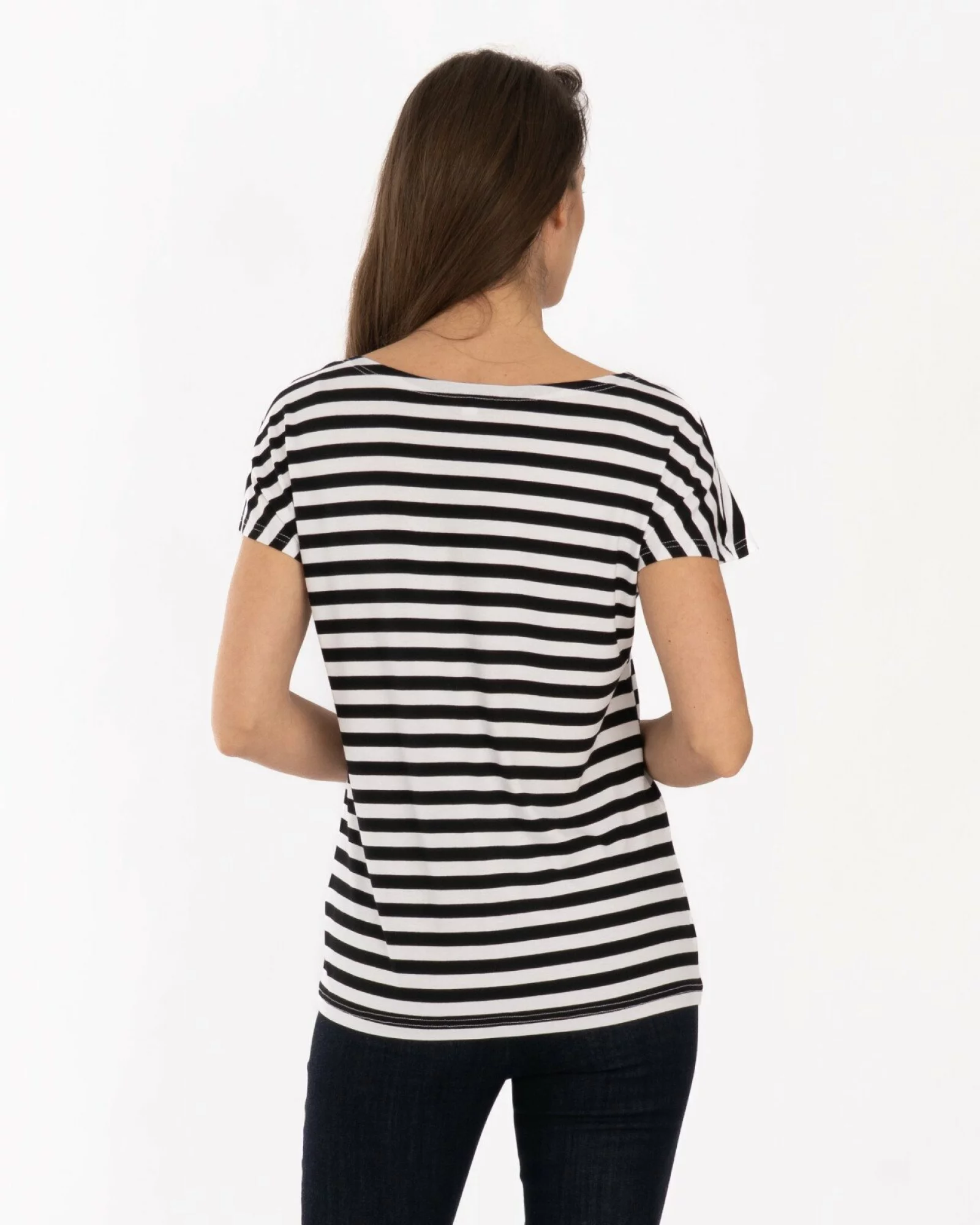 Tricou vâscoză elastan cu dungi