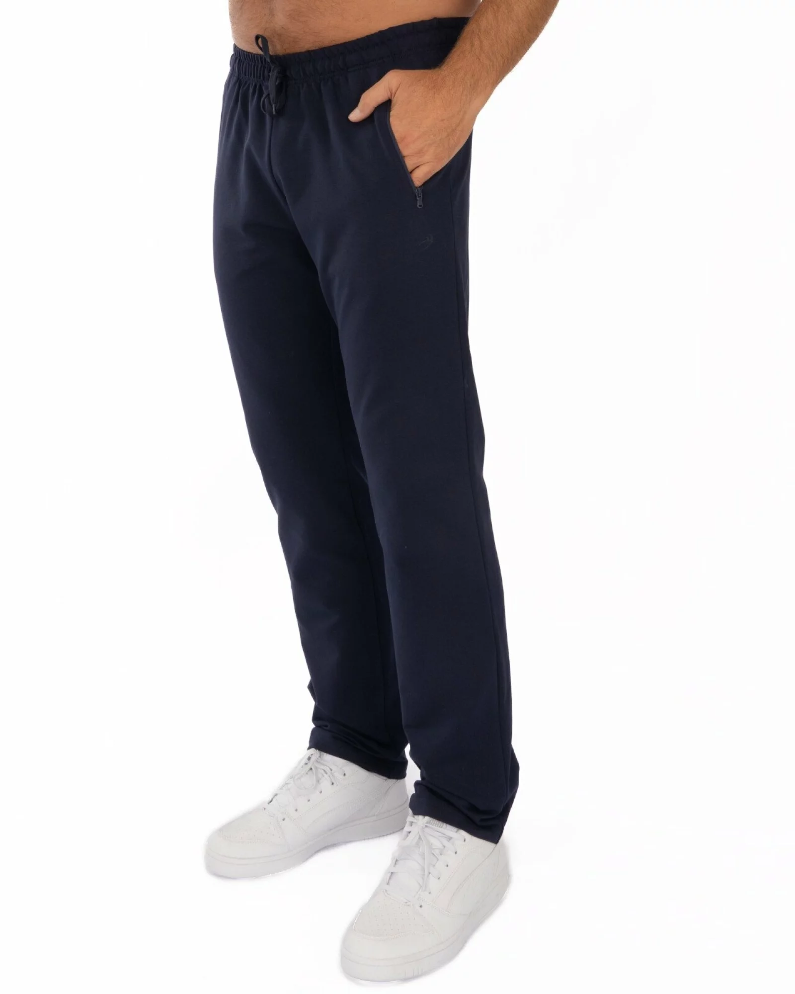 Pantaloni bleumarin model clasic buzunare cu fermoar