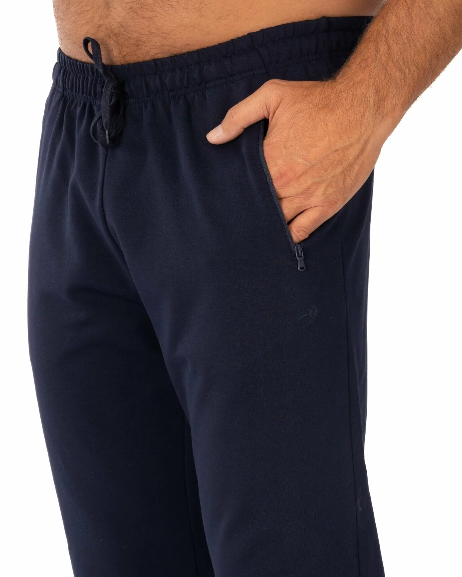 Pantaloni bleumarin model clasic buzunare cu fermoar