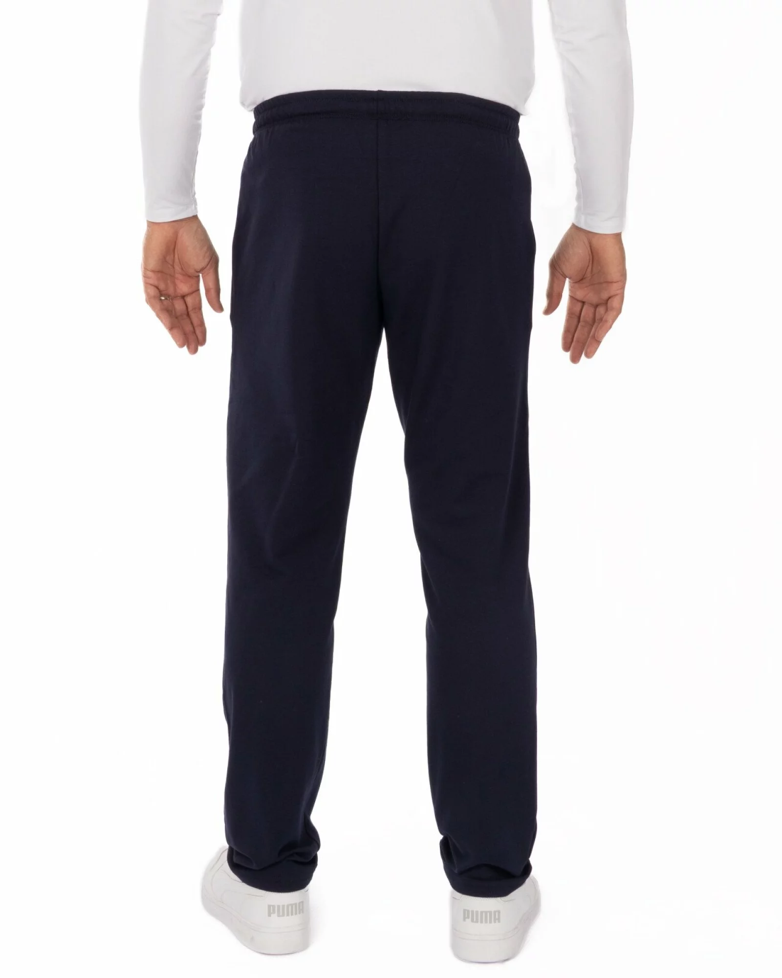 Pantaloni bleumarin model clasic interior pufos