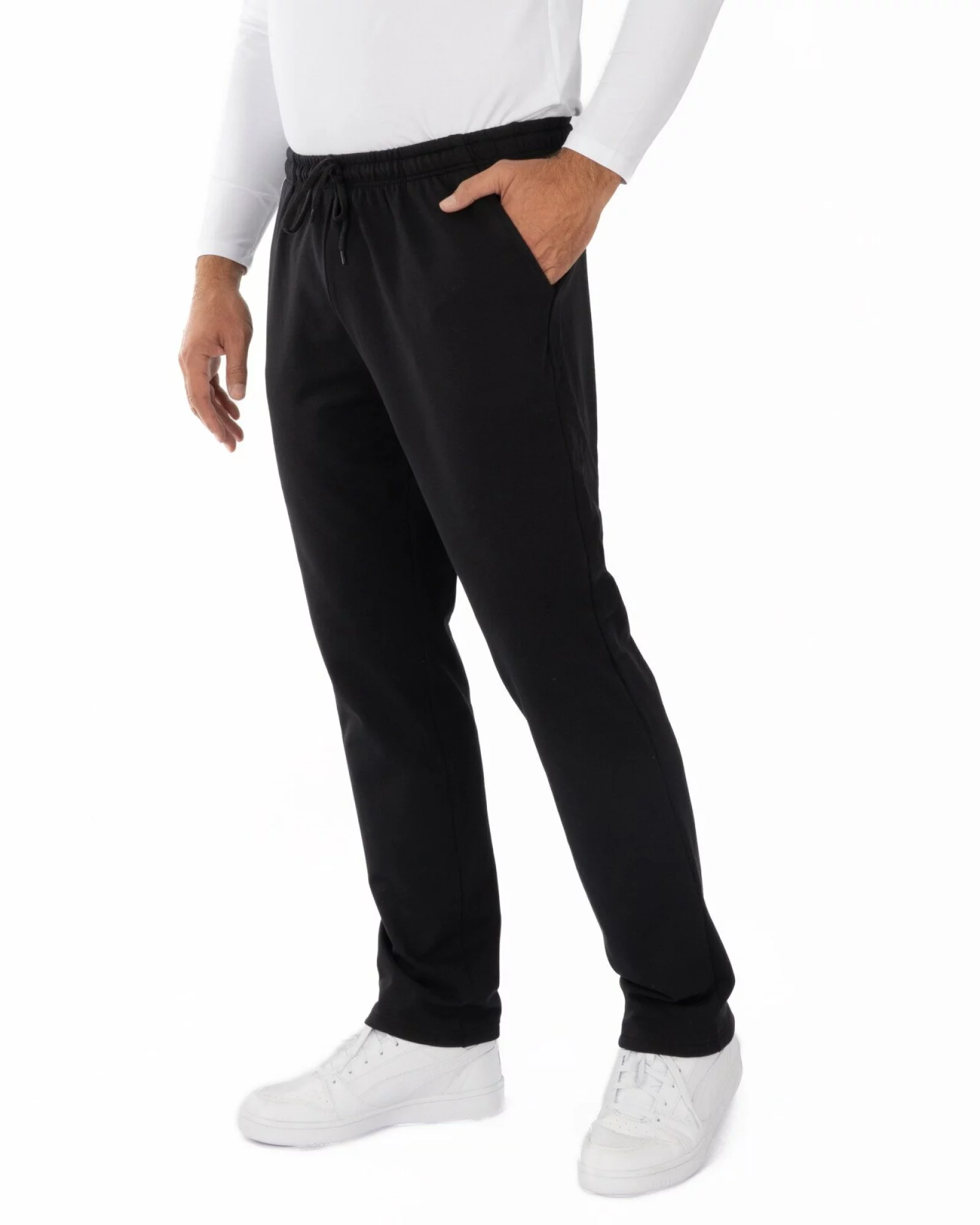 Pantaloni negri model clasic interior pufos