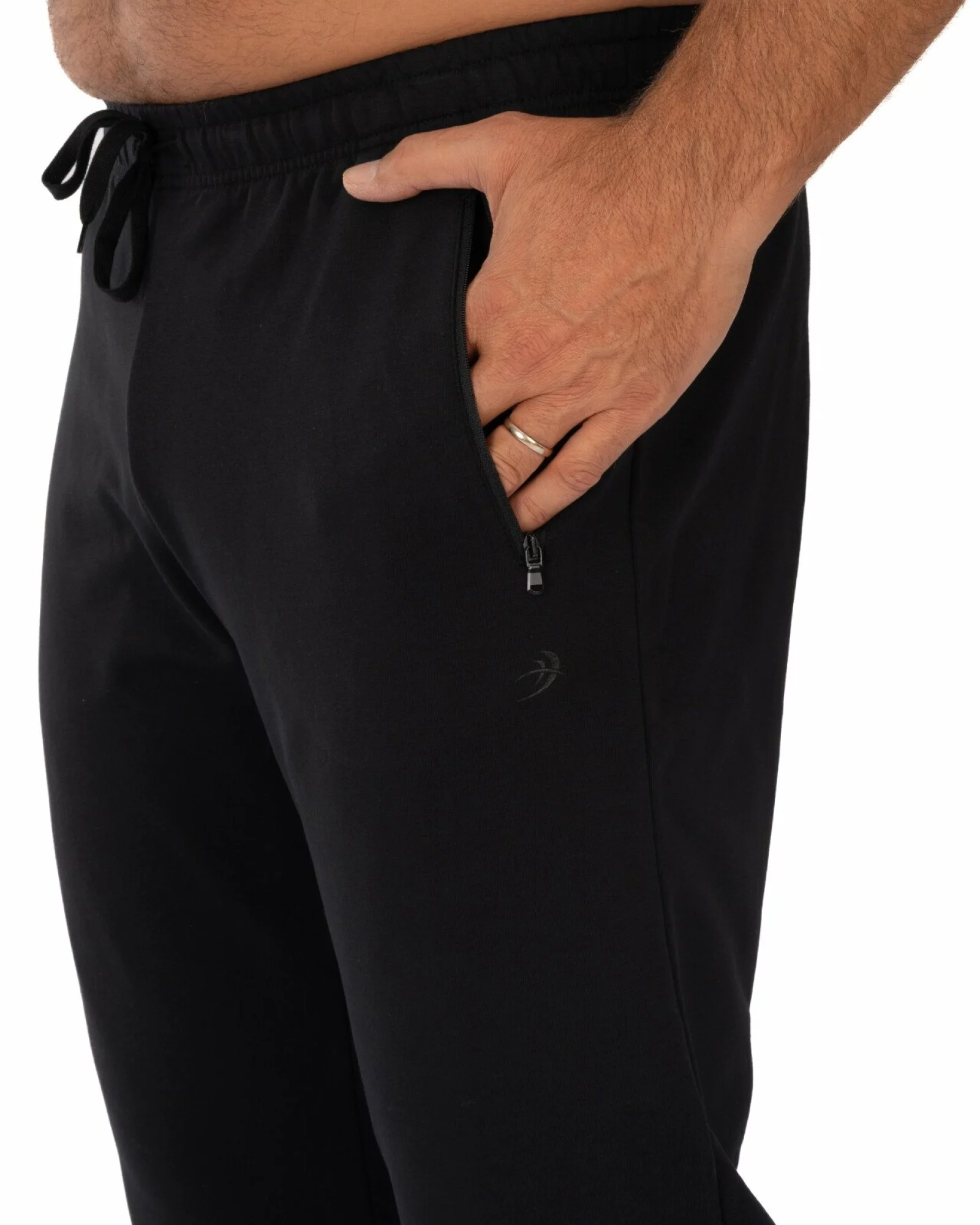 Pantaloni negri model clasic buzunare cu fermoar