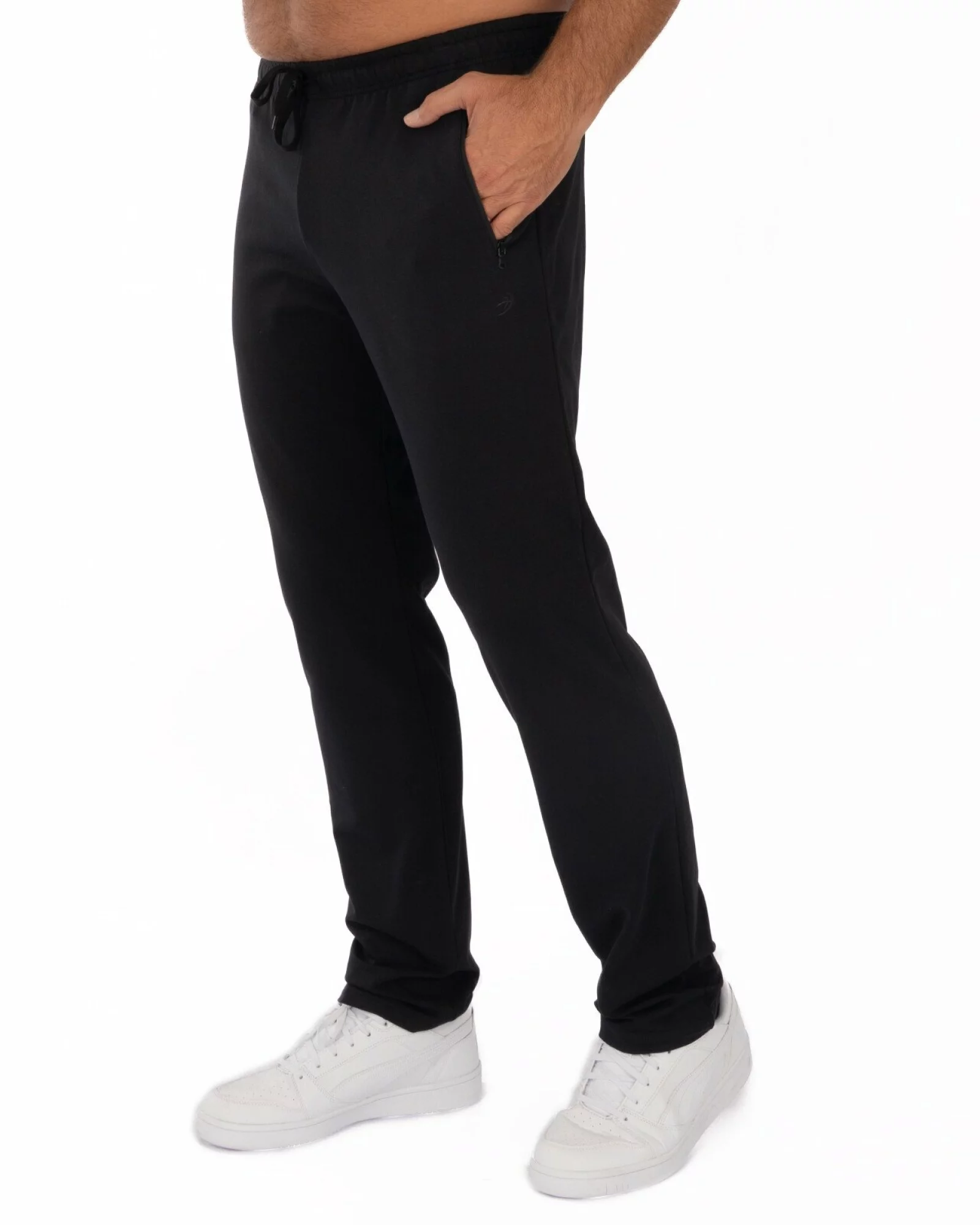Pantaloni negri model clasic buzunare cu fermoar