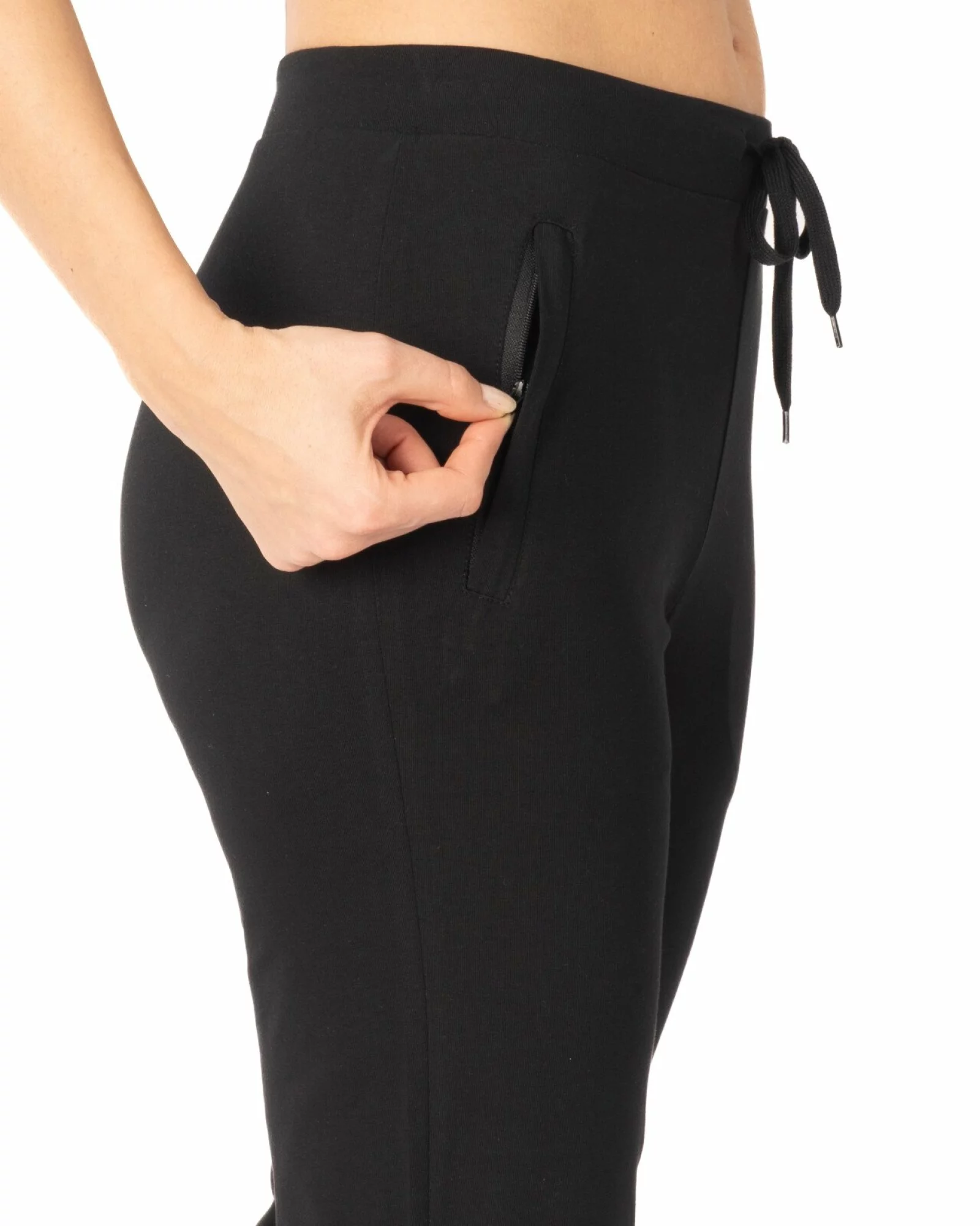 Pantaloni negri de vară clasici buzunare fermoar refilet