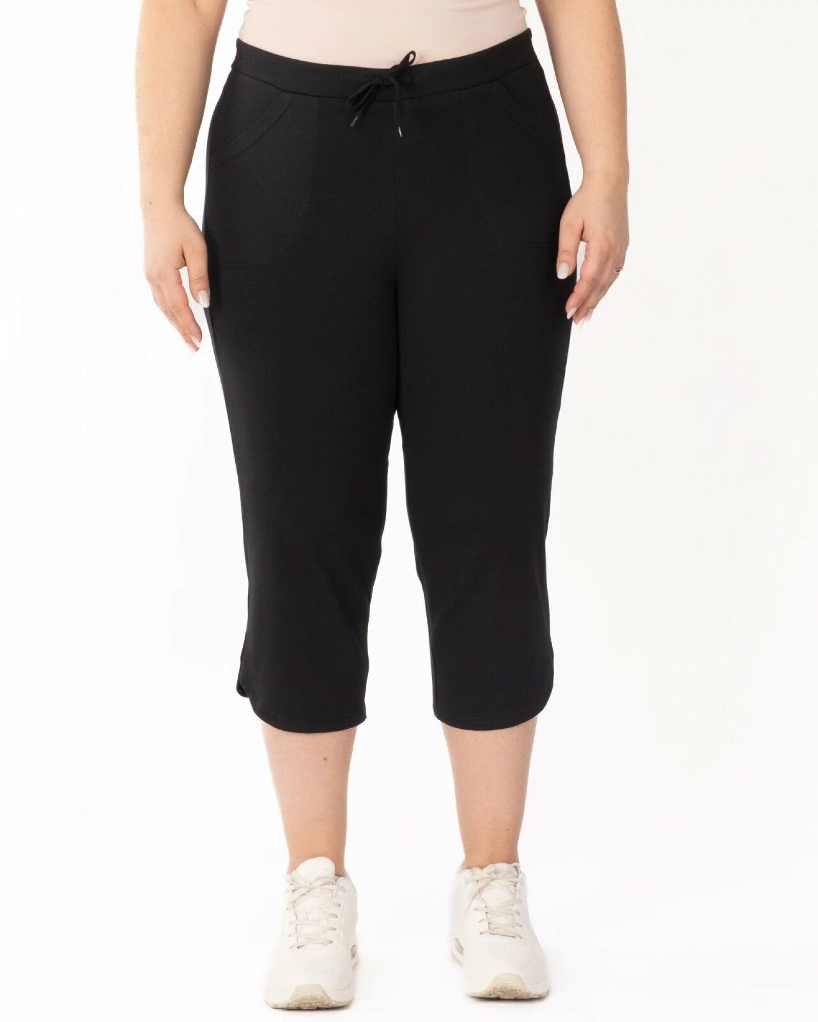 Pantaloni negri 3/4 mărimi mari tiv lalea