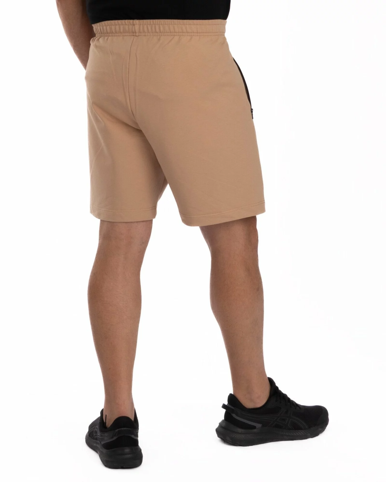 Pantaloni scurți bej fermoare contrast