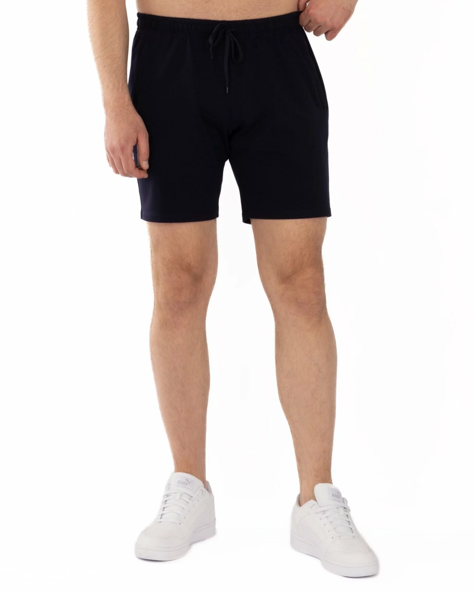 Pantaloni scurți bleumarin fermoare refilet