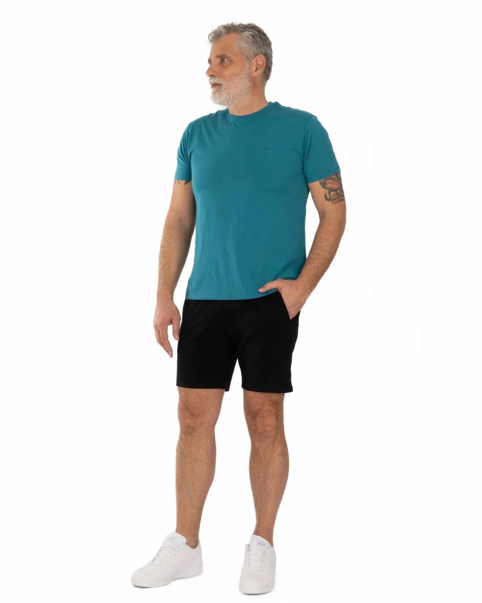 Pantaloni scurți negri fermoare refilet