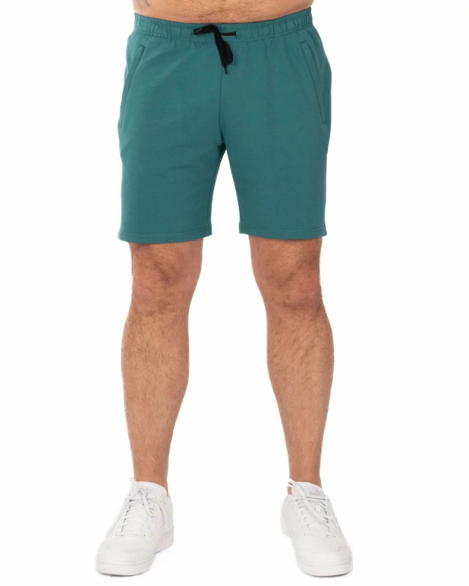 Pantaloni scurți verzi fermoare refilet