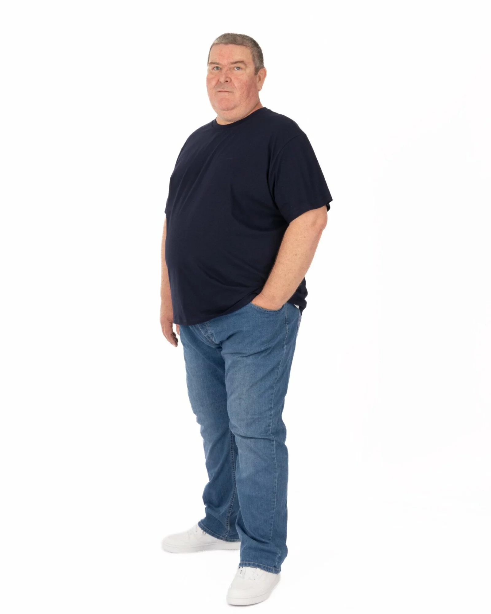 Tricou mărimi mari bleumarin bumbac