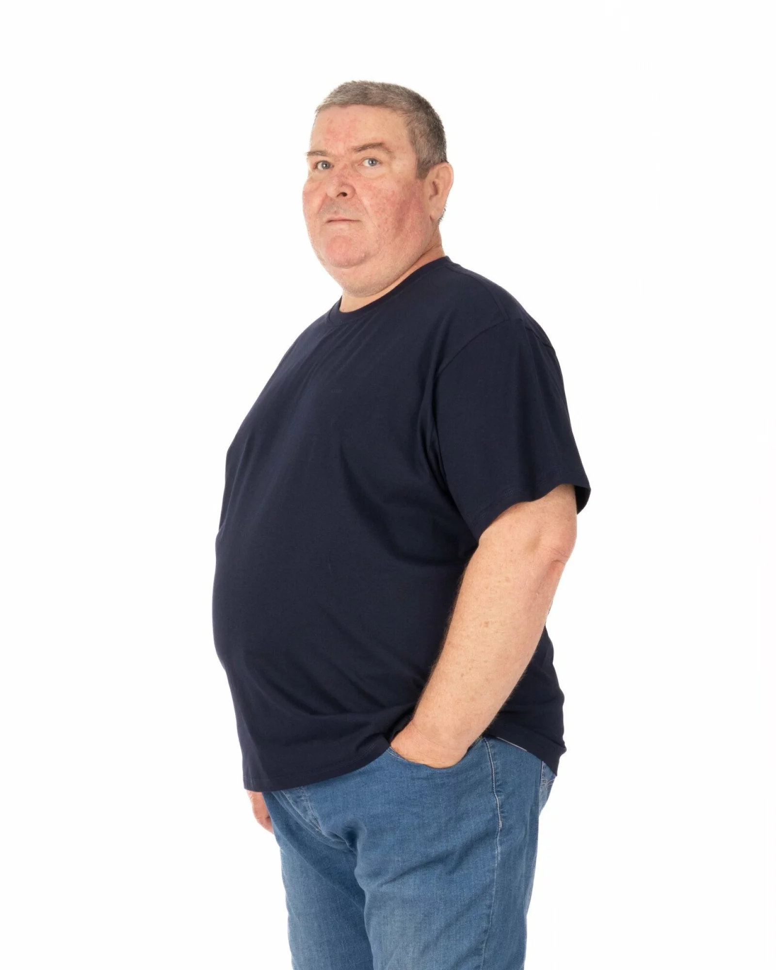 Tricou mărimi mari bleumarin bumbac