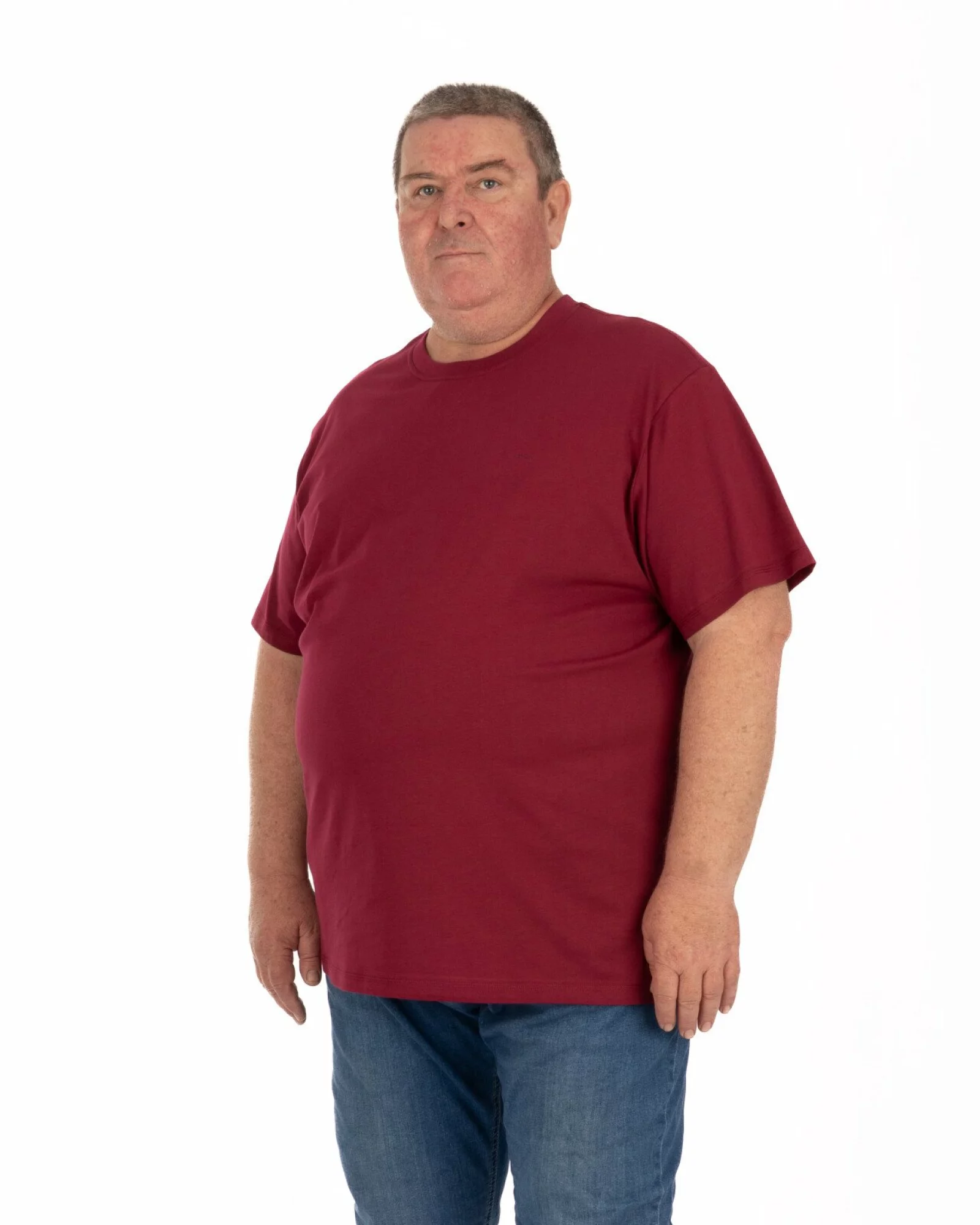 Tricou mărimi mari bordo bumbac