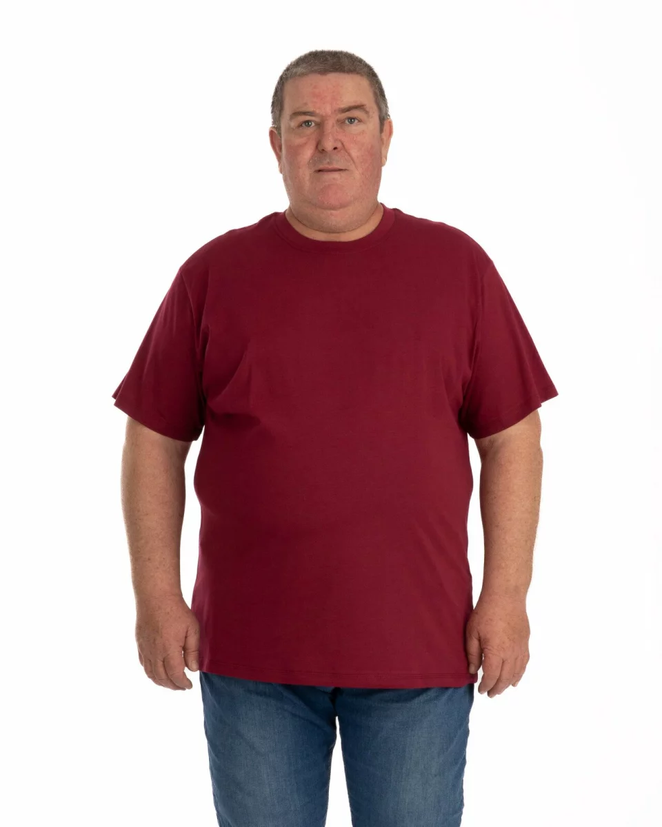 Tricou mărimi mari bordo bumbac