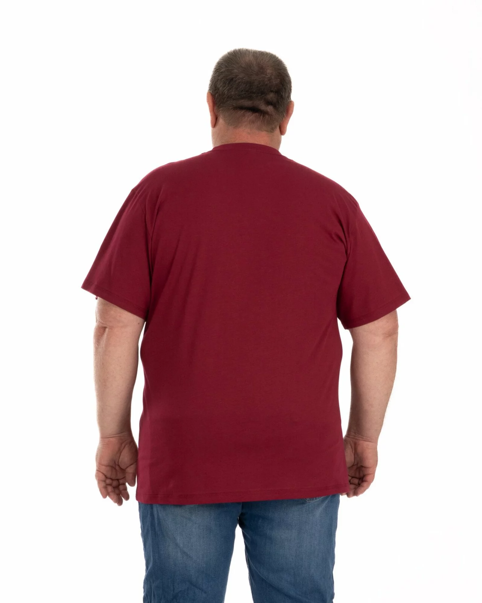 Tricou mărimi mari bordo bumbac