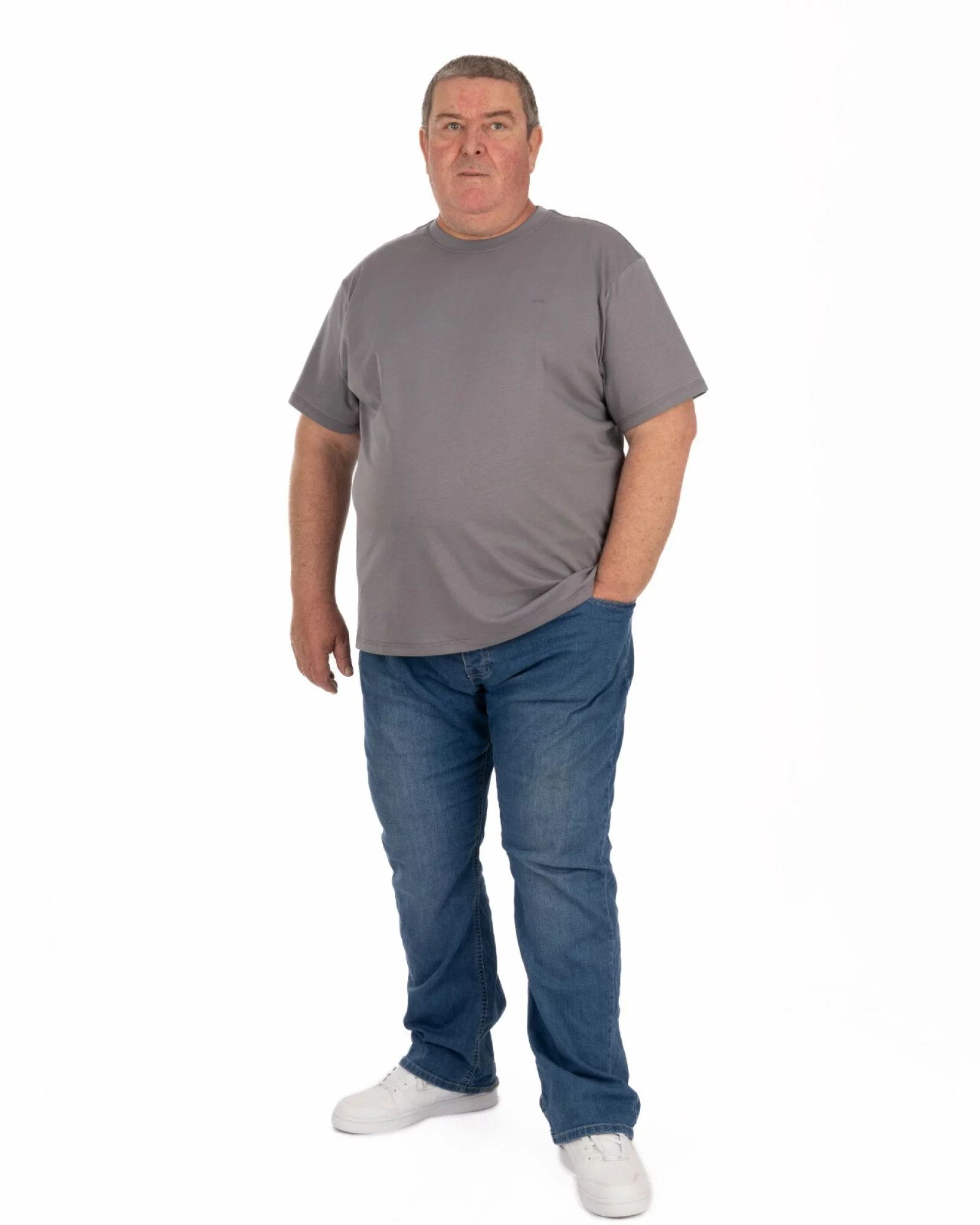 Tricou mărimi mari gri bumbac