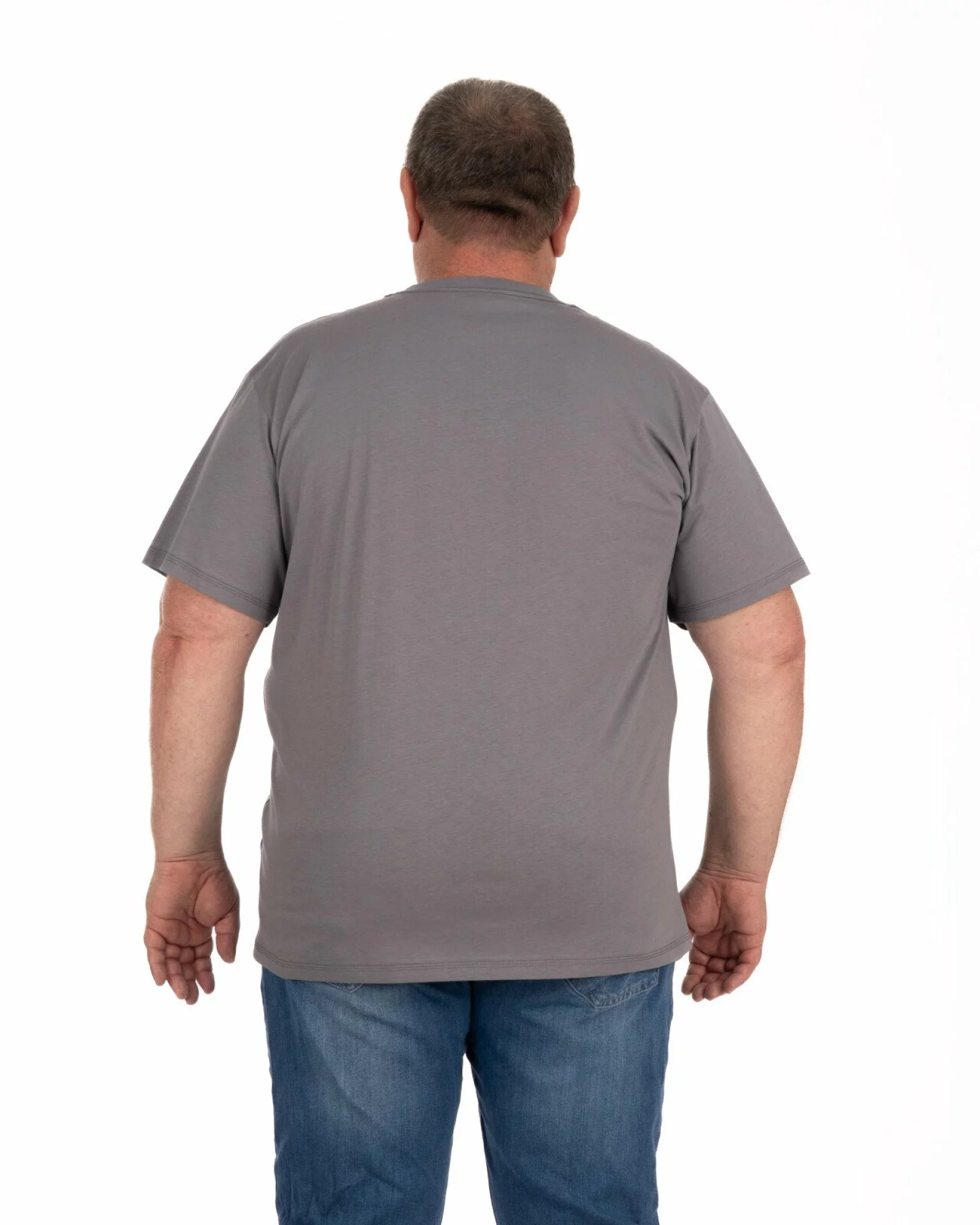 Tricou mărimi mari gri bumbac