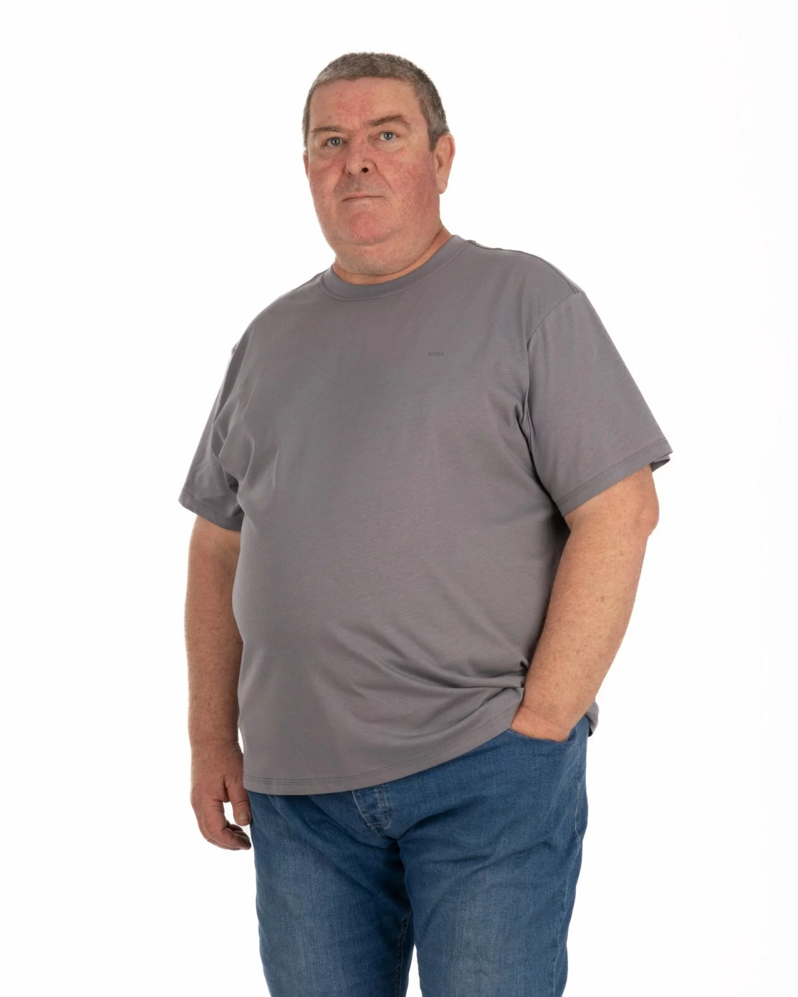 Tricou mărimi mari gri bumbac