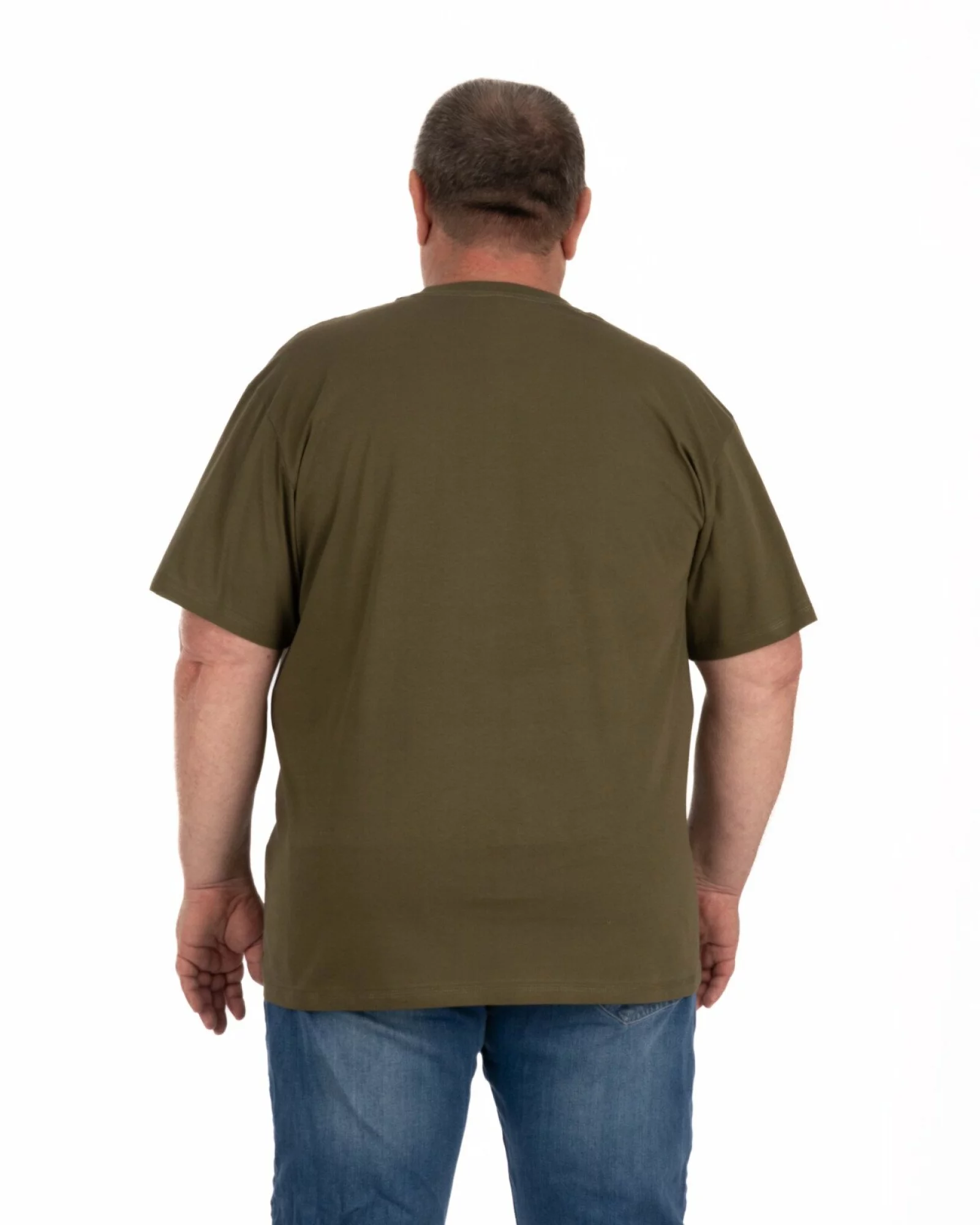 Tricou mărimi mari kaki închis bumbac