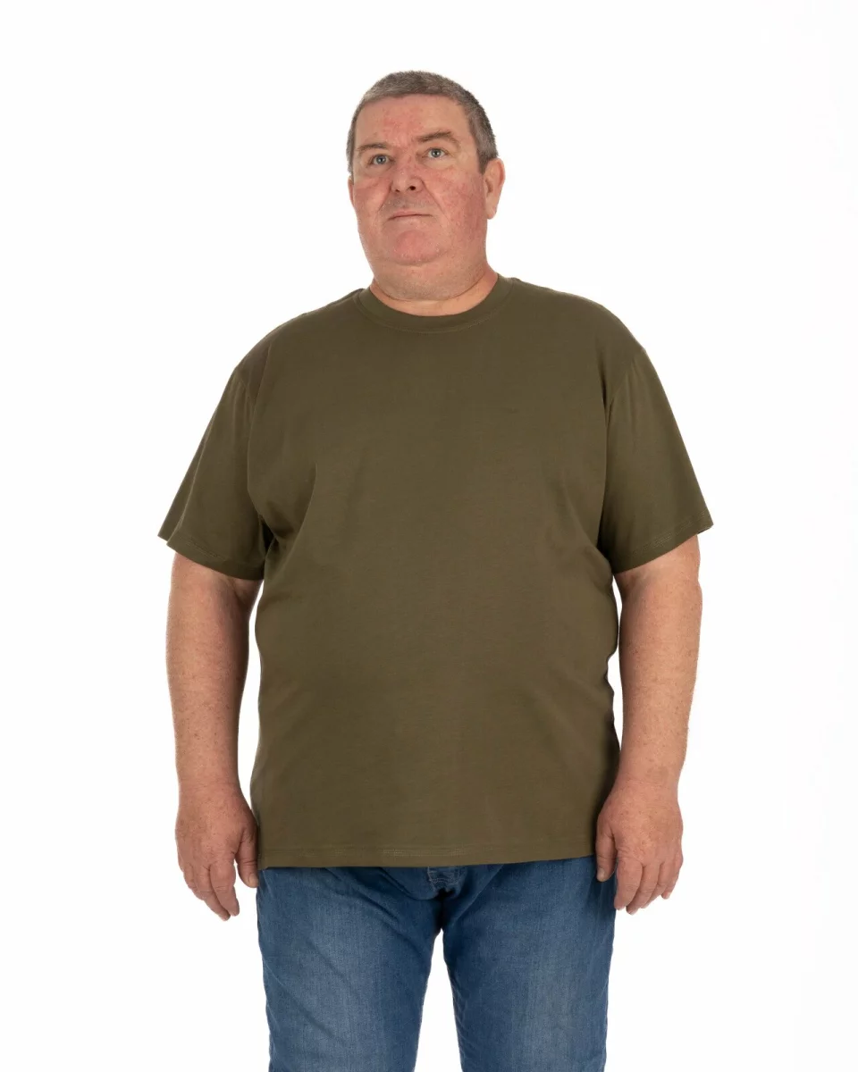 Tricou mărimi mari kaki închis bumbac