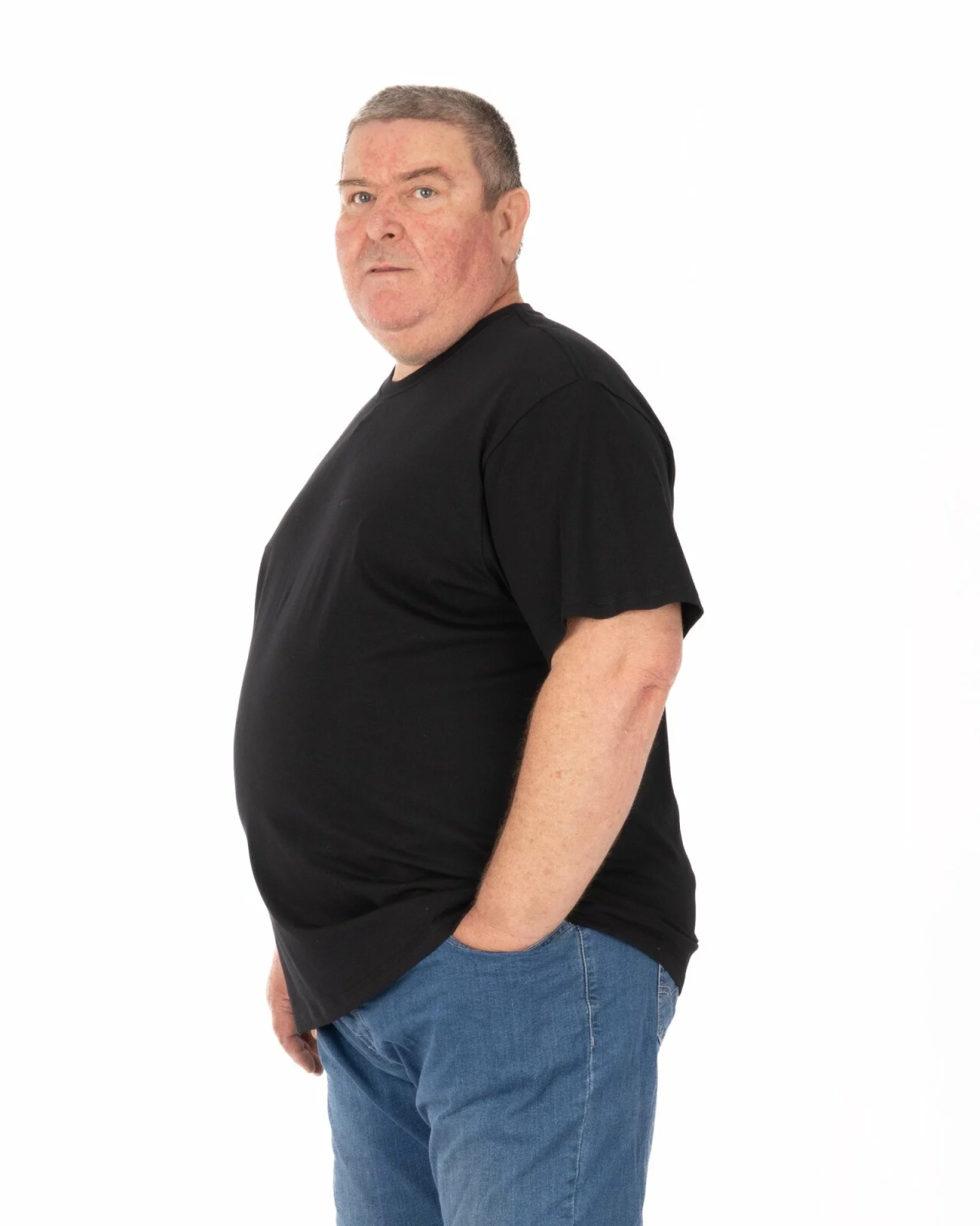 Tricou mărimi mari negru bumbac