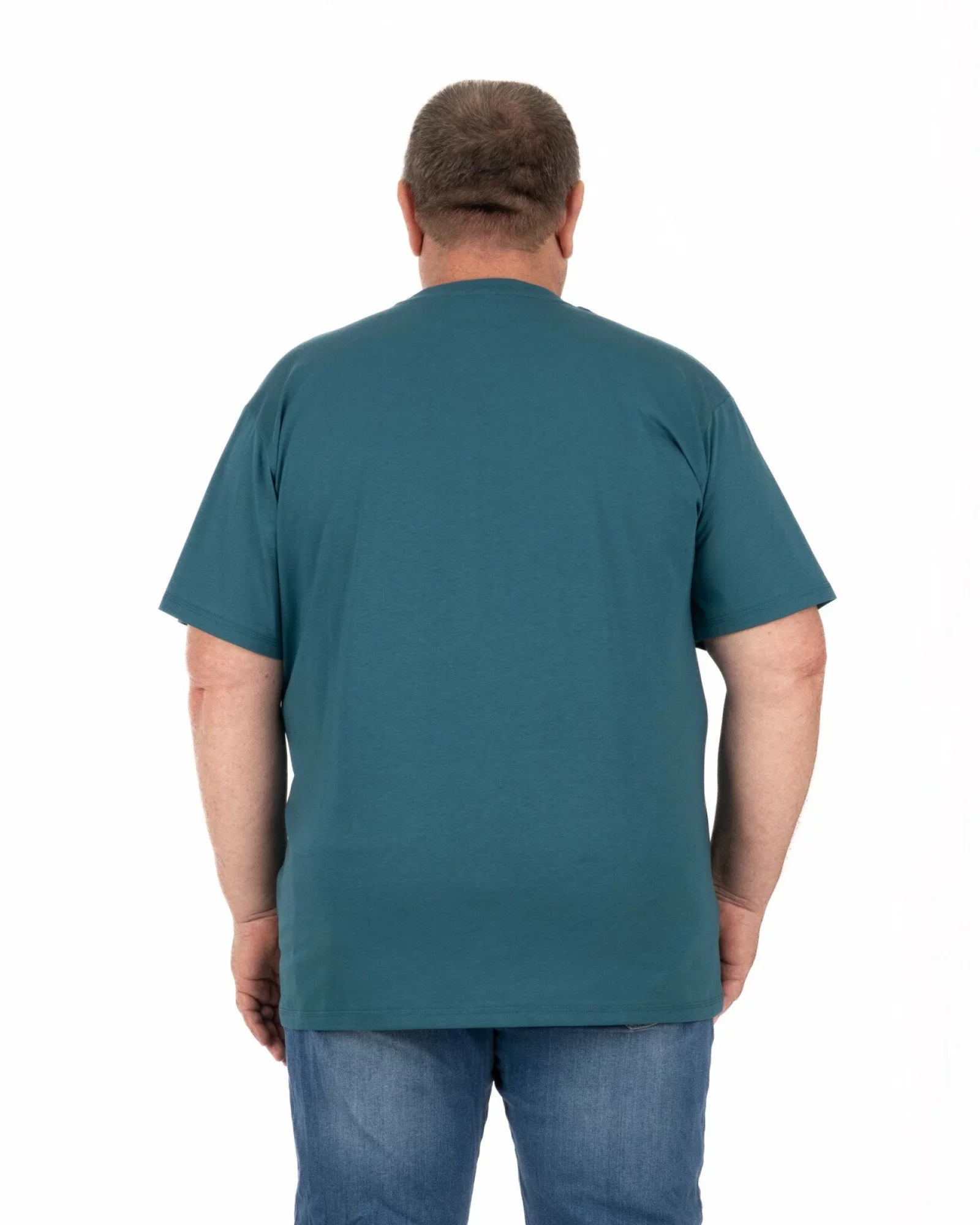 Tricou mărimi mari petrol bumbac