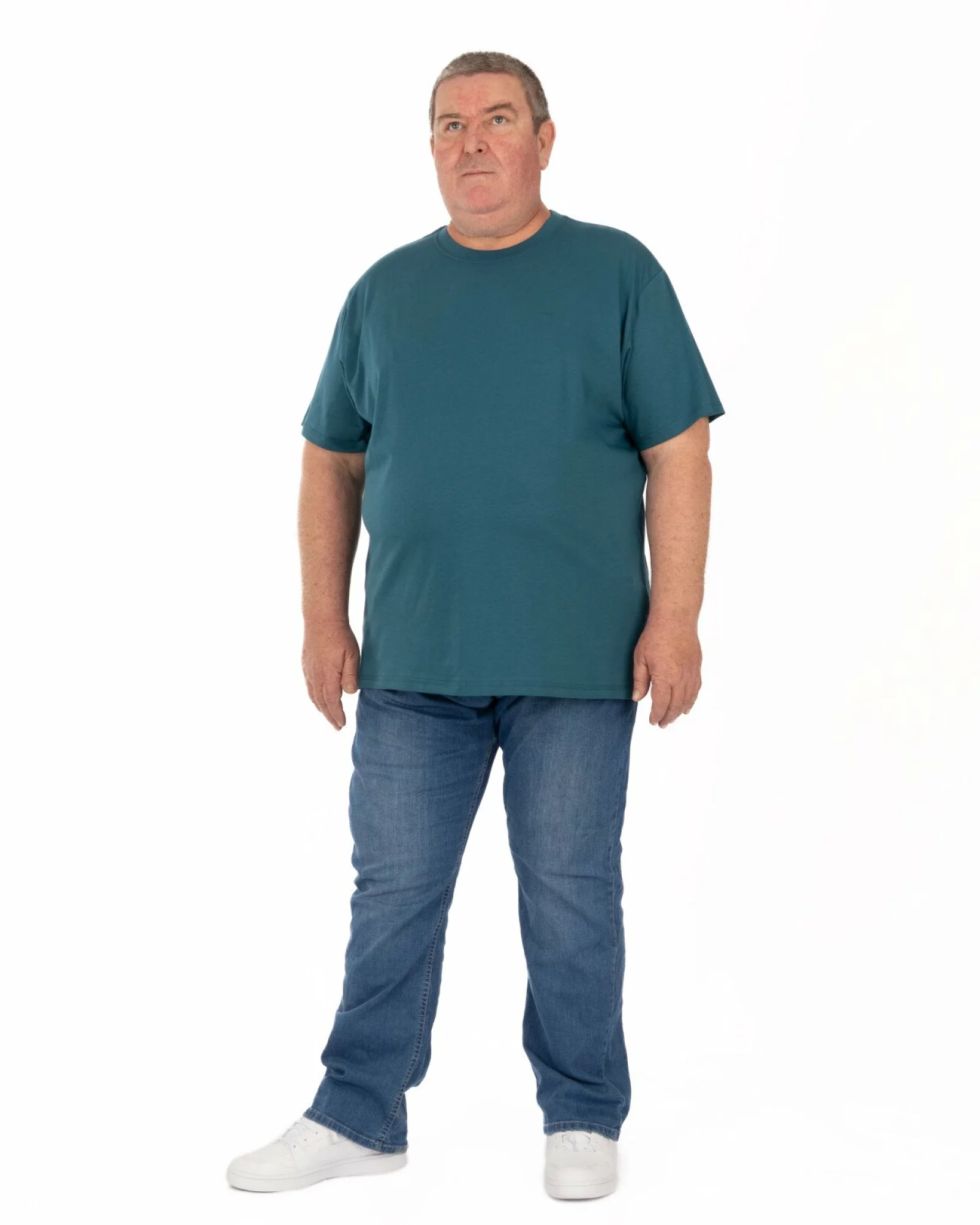 Tricou mărimi mari petrol bumbac
