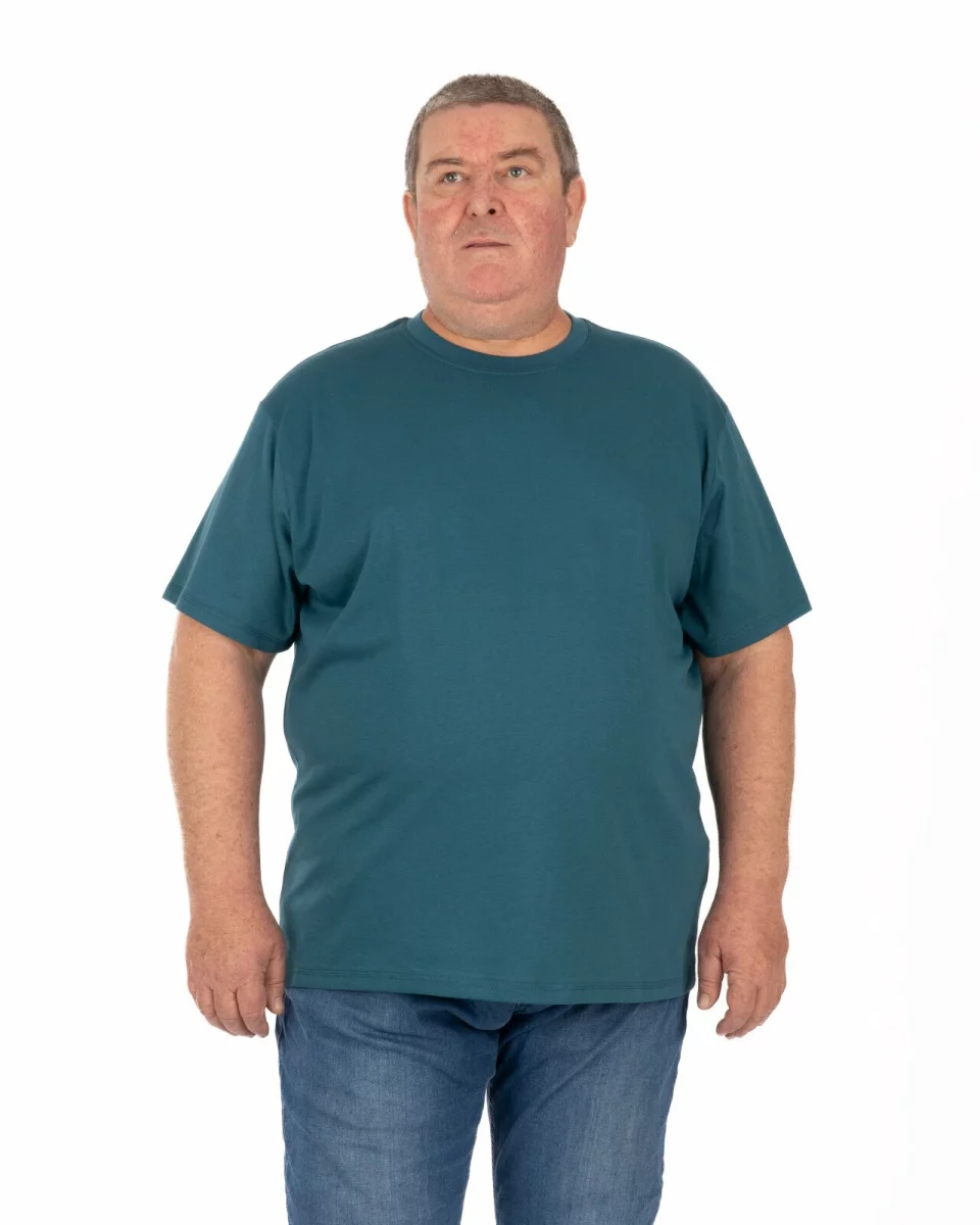 Tricou mărimi mari petrol bumbac