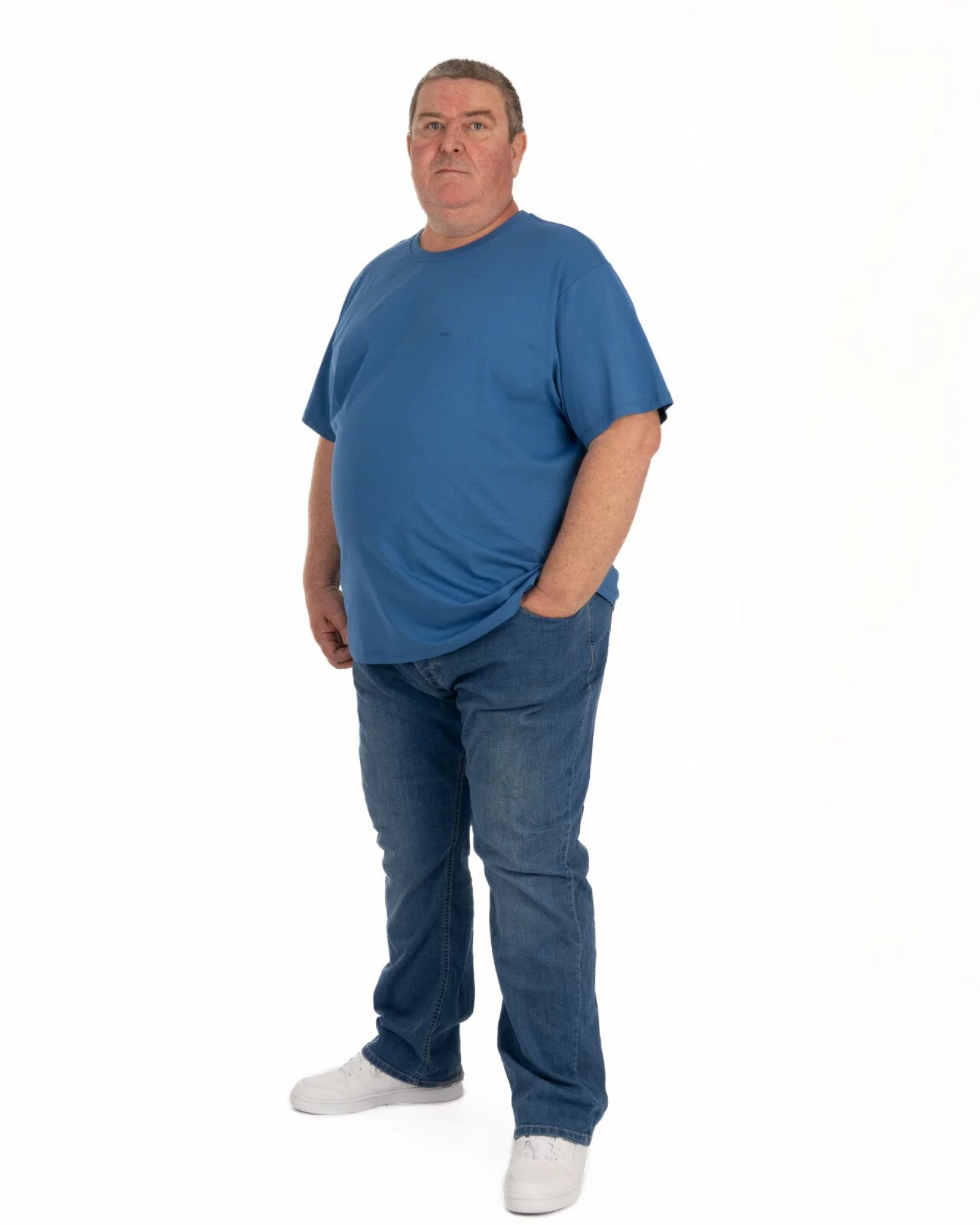 Tricou mărimi mari albastru royal bumbac