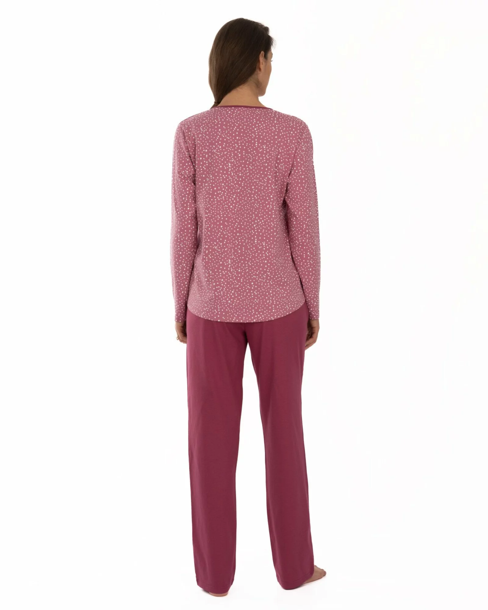 Pijama roz pudrat din bumbac