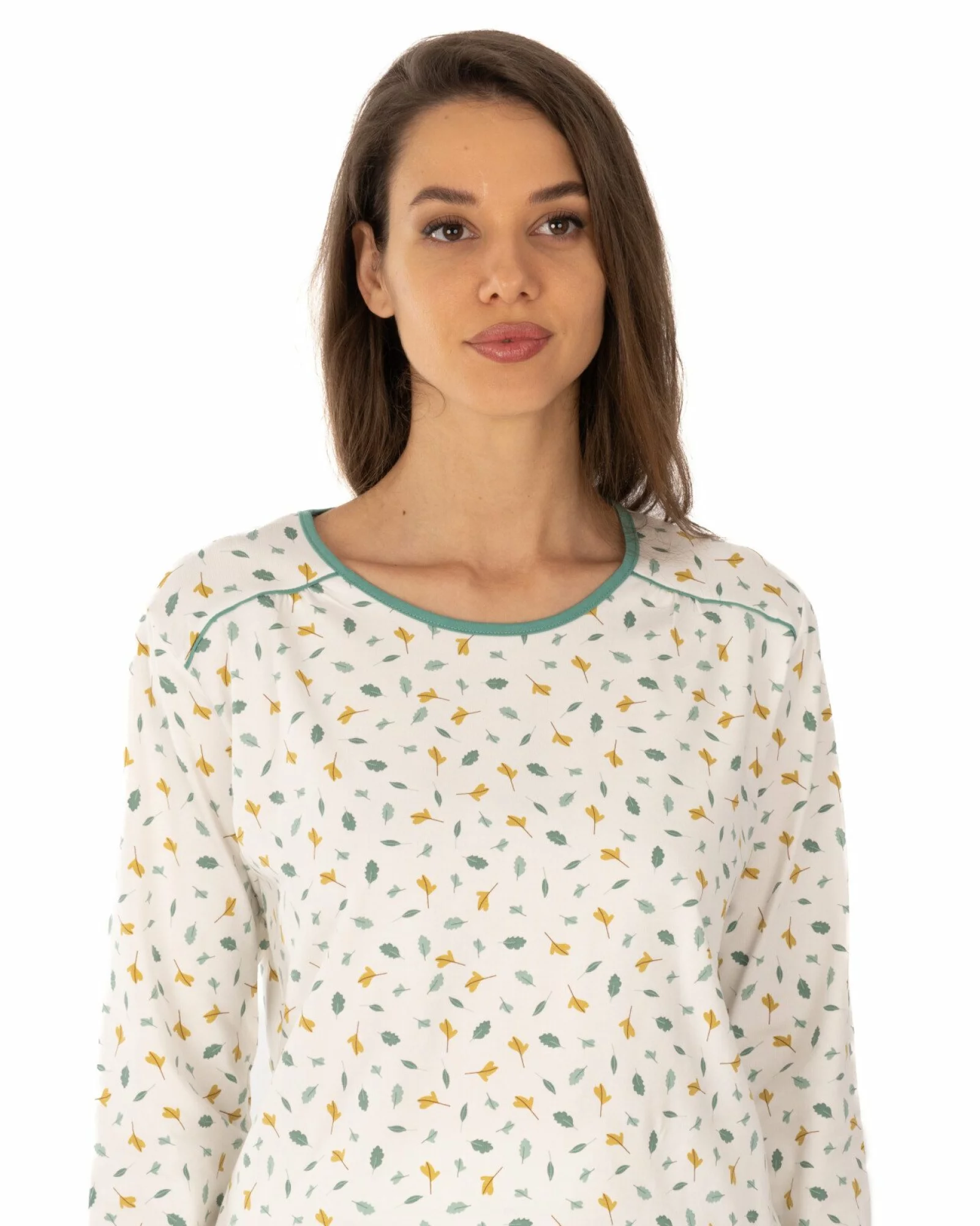 Pijama verde salvie din bumbac