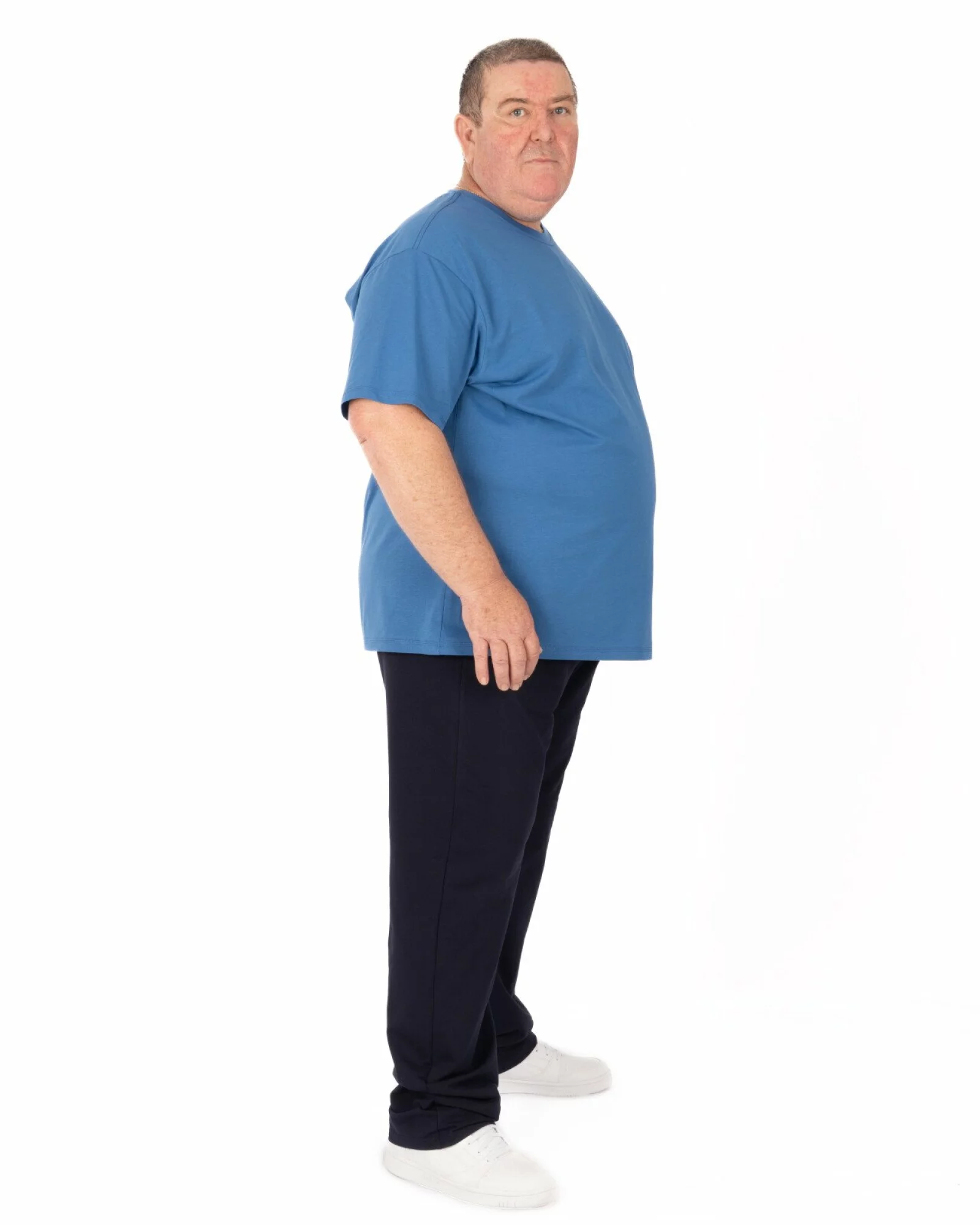 Pantaloni bleumarin mărimi mari cu buzunare cu fermoar