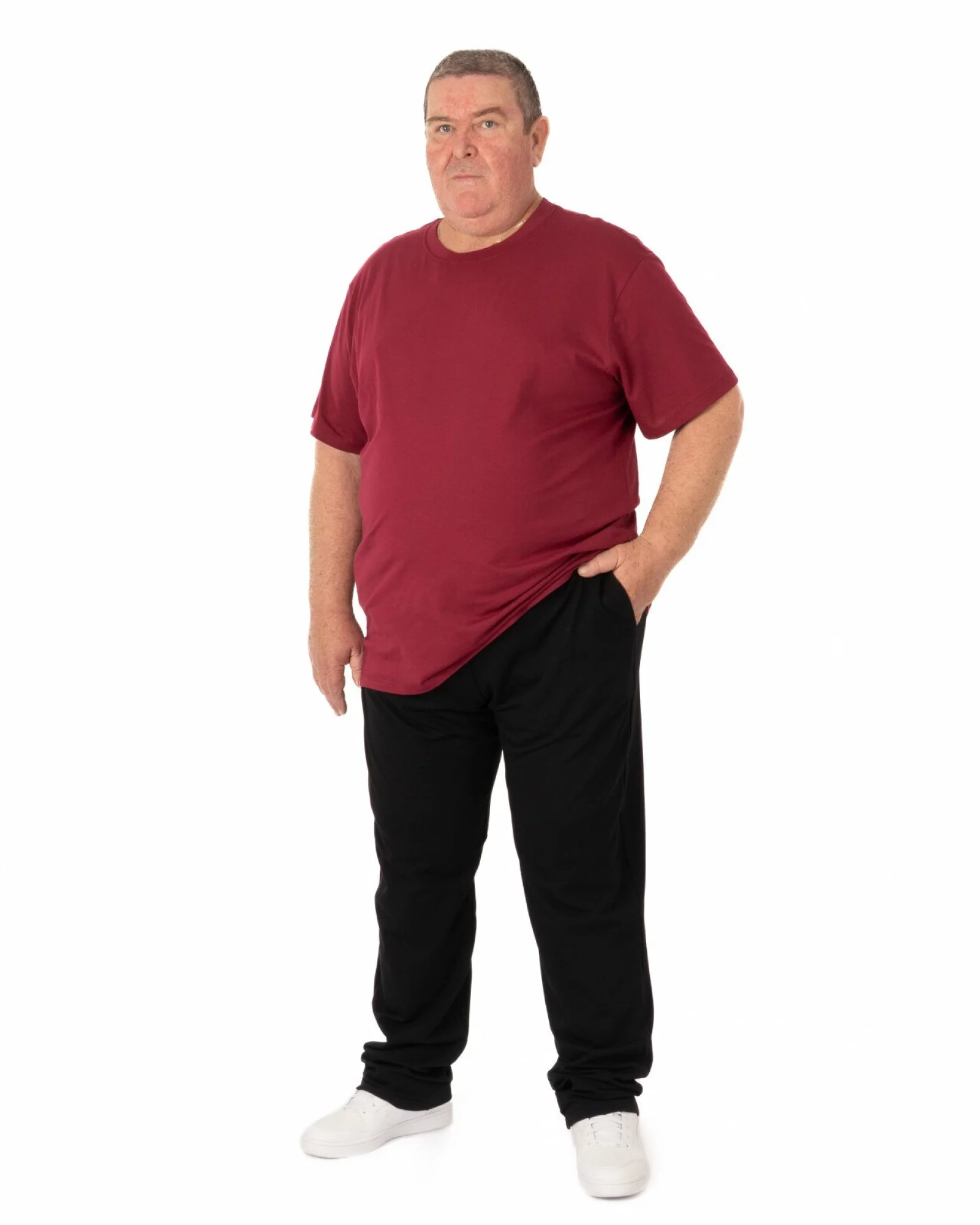 Pantaloni negri mărimi mari cu buzunare oblice