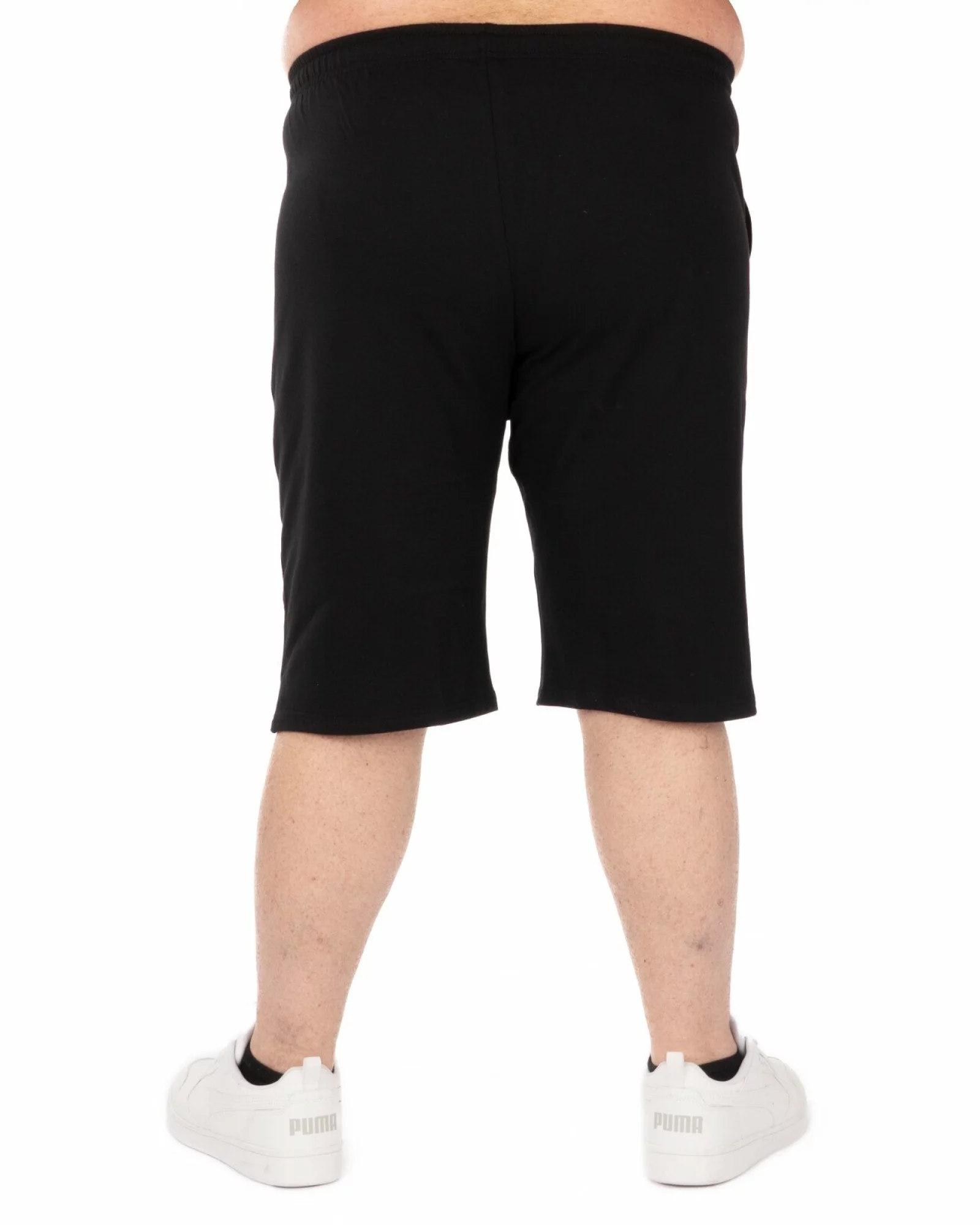 Pantaloni scurți negri mărimi mari buzunare oblice