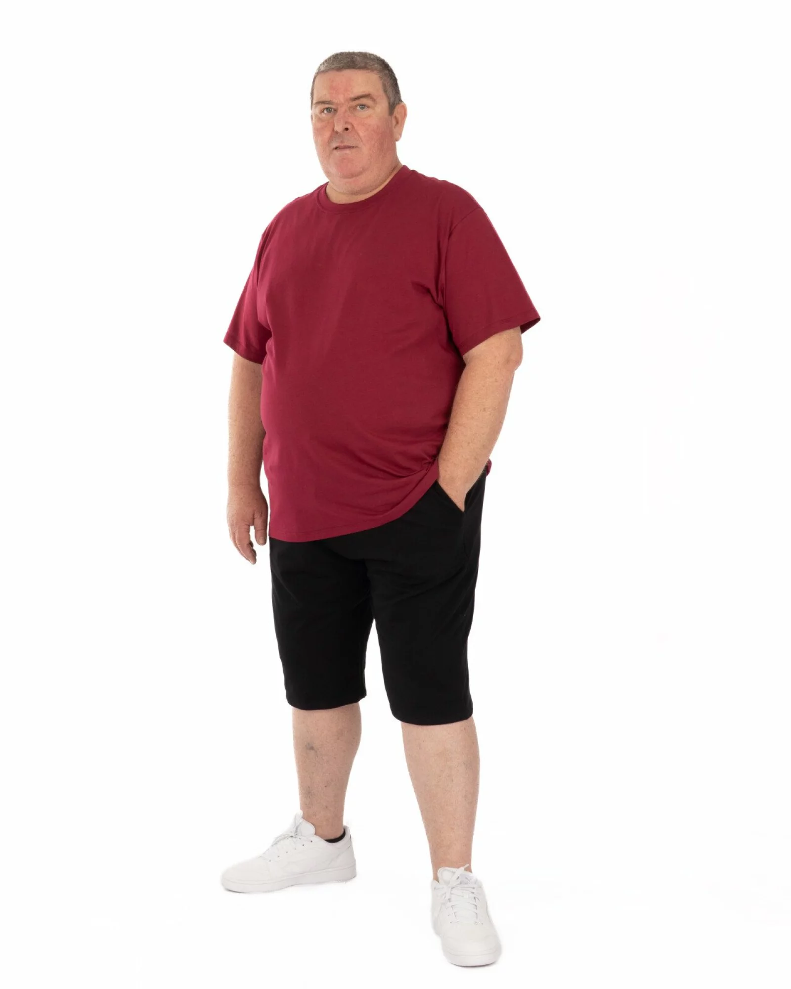 Pantaloni scurți negri mărimi mari buzunare oblice
