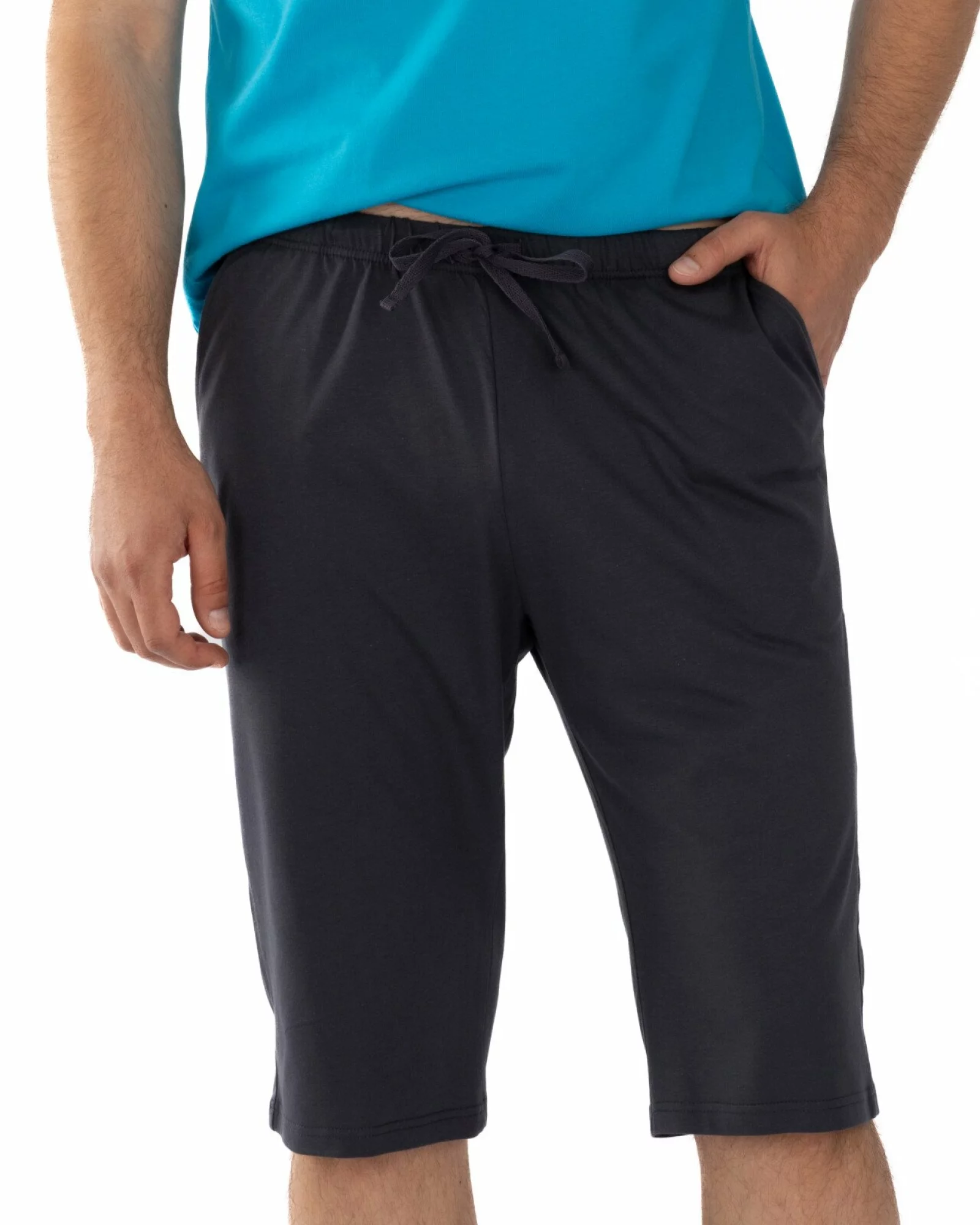Pijama turcoaz bumbac ușor, model raglan