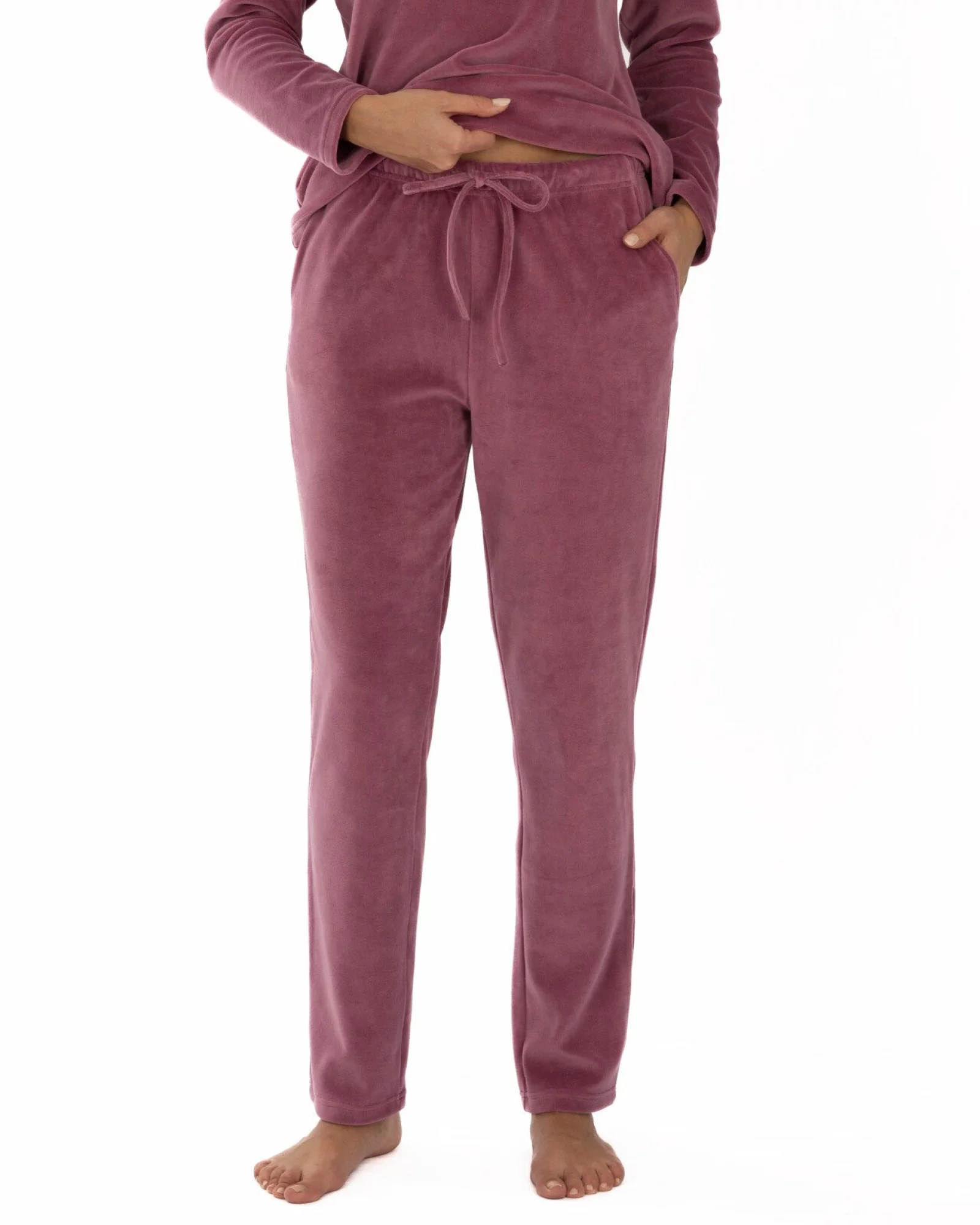 Set de casă bordo pudrat din catifea