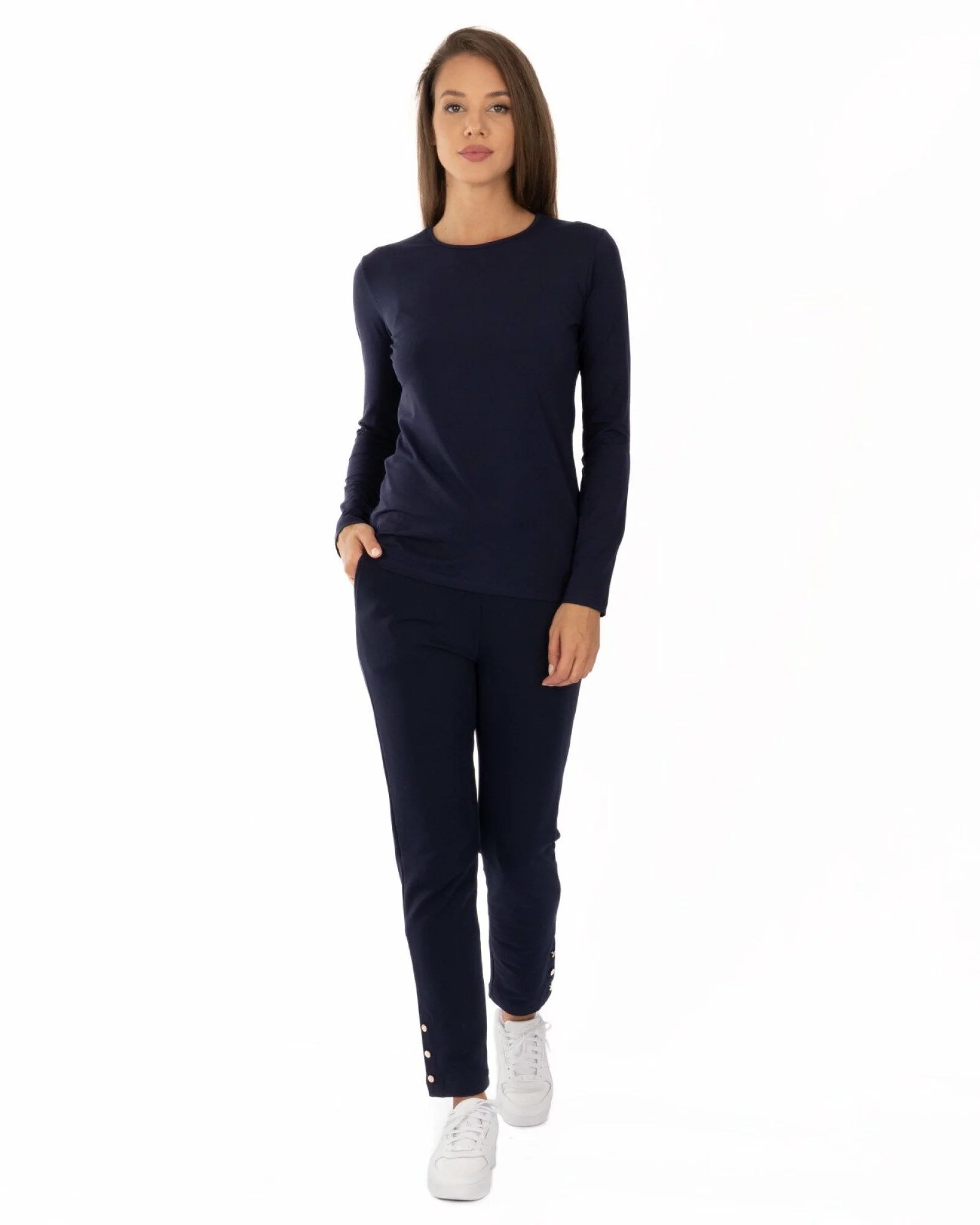 Bluză bleumarin bumbac elastan
