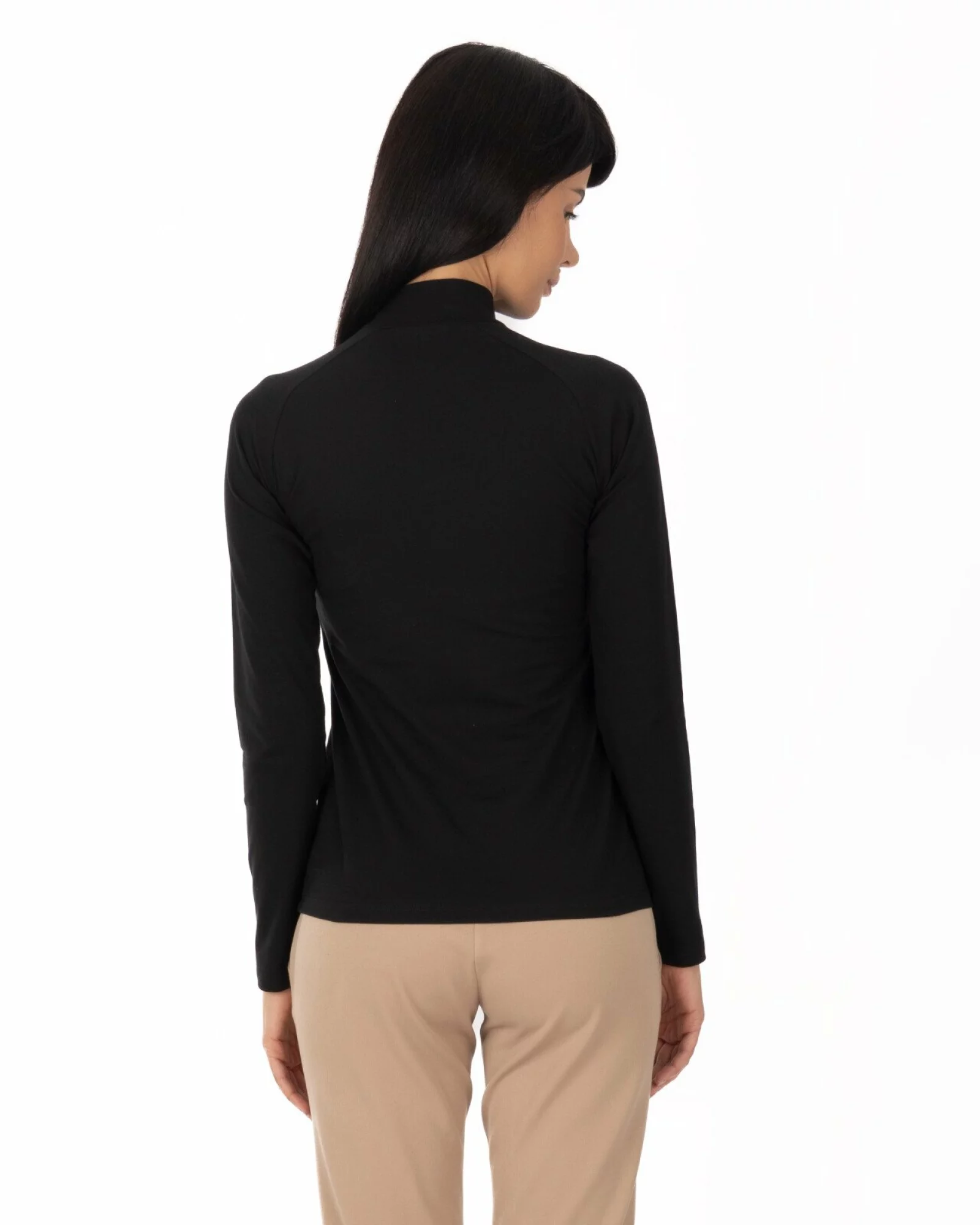 Maletă neagră bumbac elastan mâneci raglan