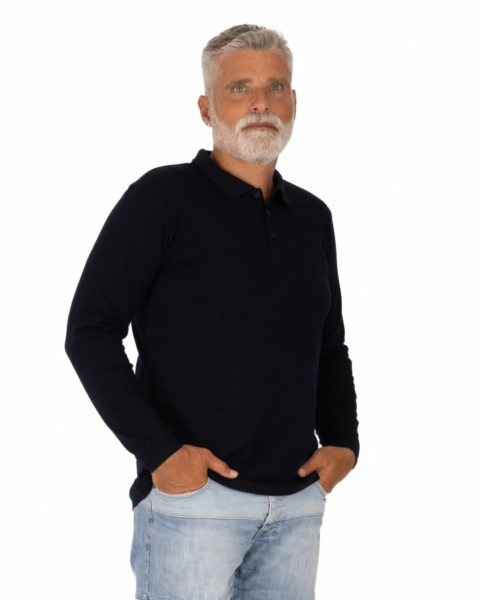 Bluză polo piqué bleumarin bumbac