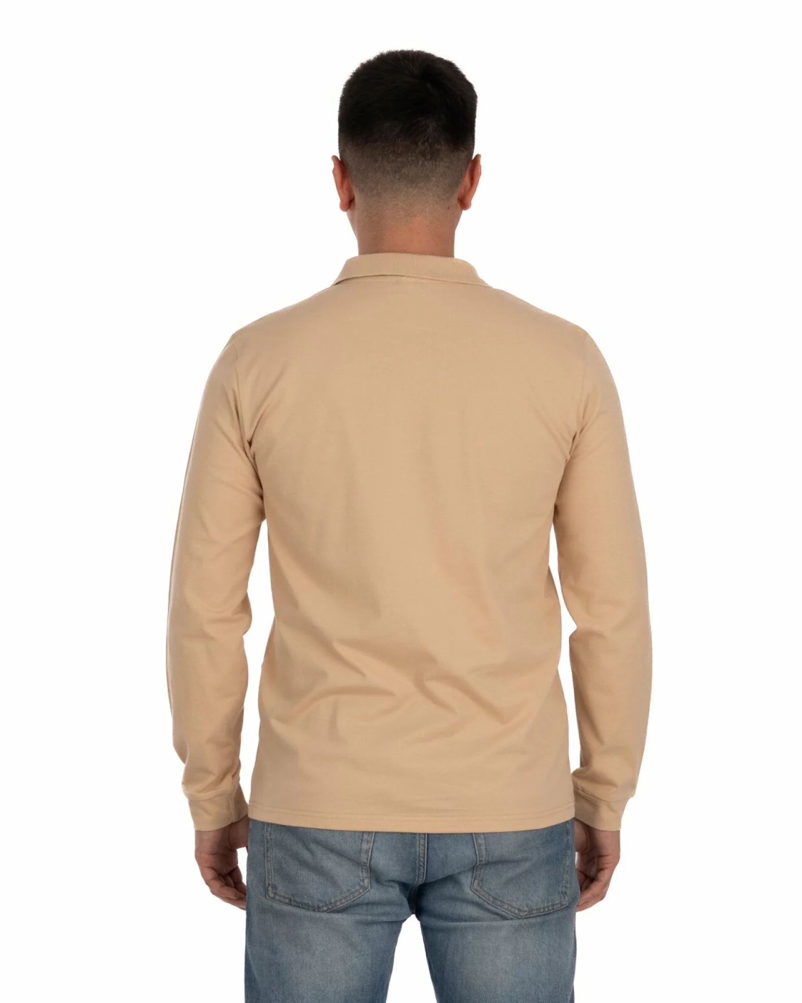 Bluză polo piqué crem bumbac