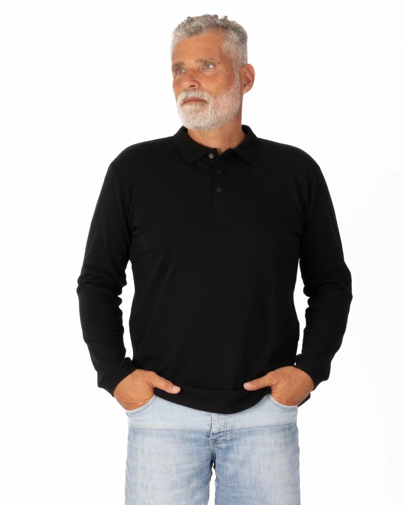 Bluză polo piqué neagră bumbac