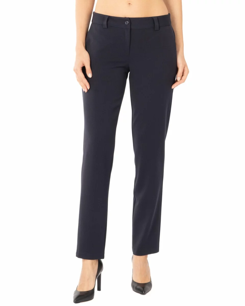 Pantaloni bleumarin închidere cu fermoar