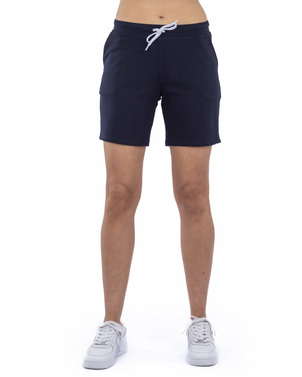 Pantaloni scurți bleumarin buzunare oblice