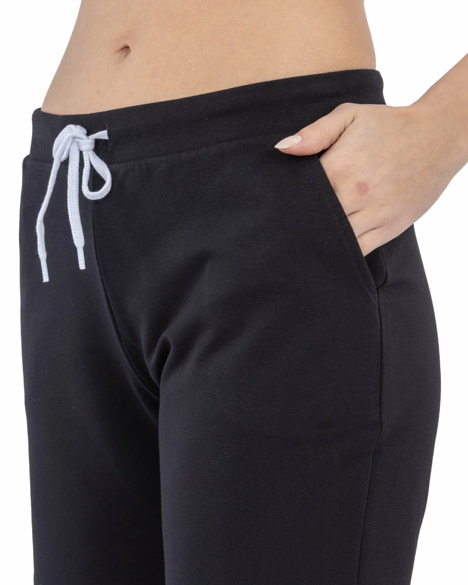 Pantaloni scurți negri buzunare oblice